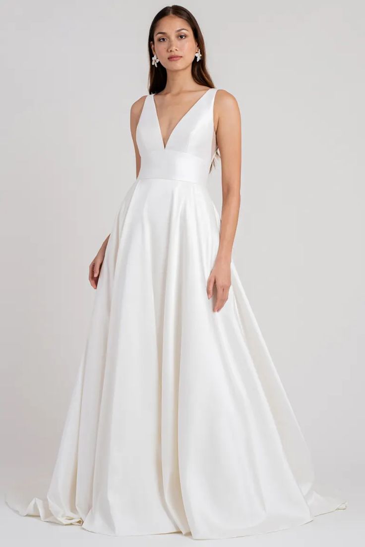 Jenny Yoo Channing Wedding Gown - Elegant A-Line Bridal Dress for Beach & Garden Ceremonies