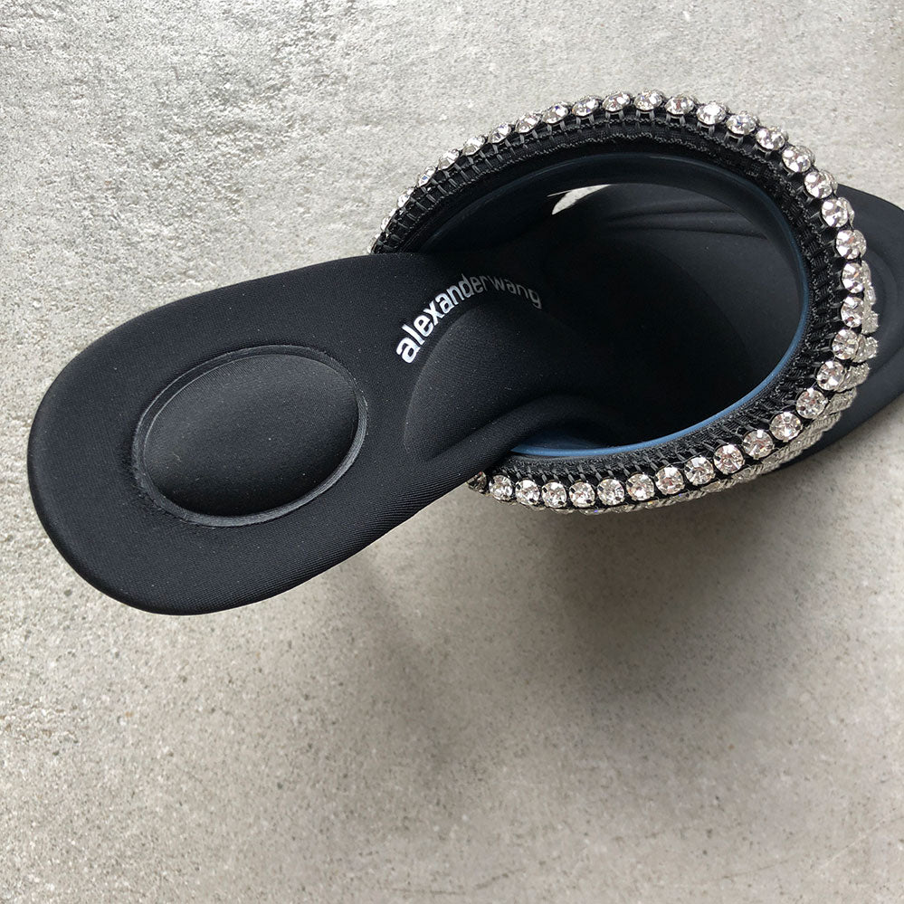 Sienna Crystal Slide Sandals for Women - Comfortable Summer Black Gladiator Sandals with Rhinestones | Perfect for Beach, Pool Party, and Casual Outings