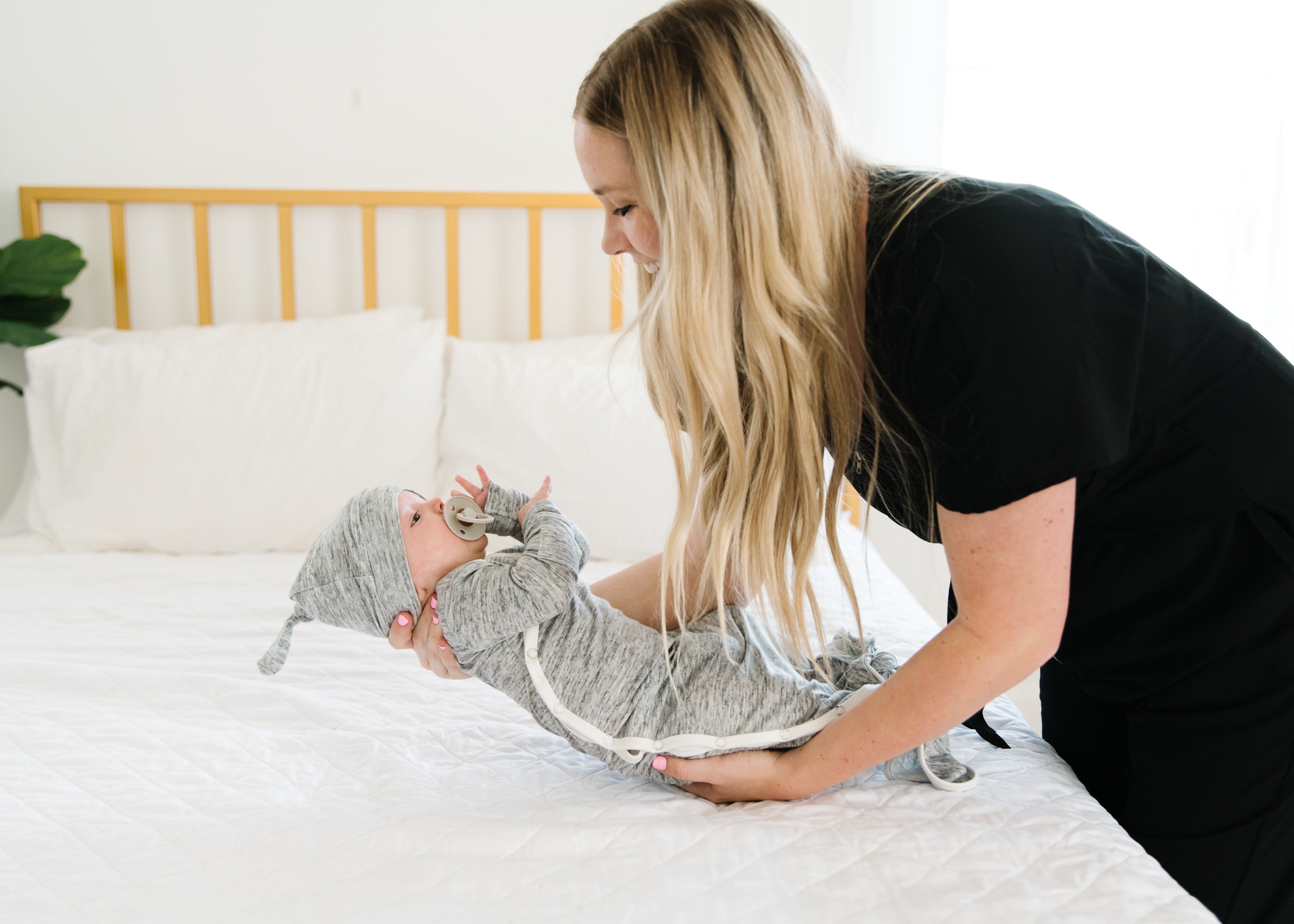 Asher Newborn Knotted Gown - Soft Baby Sleepwear for Boys & Girls | Perfect for Hospital, Home & Photo Shoots