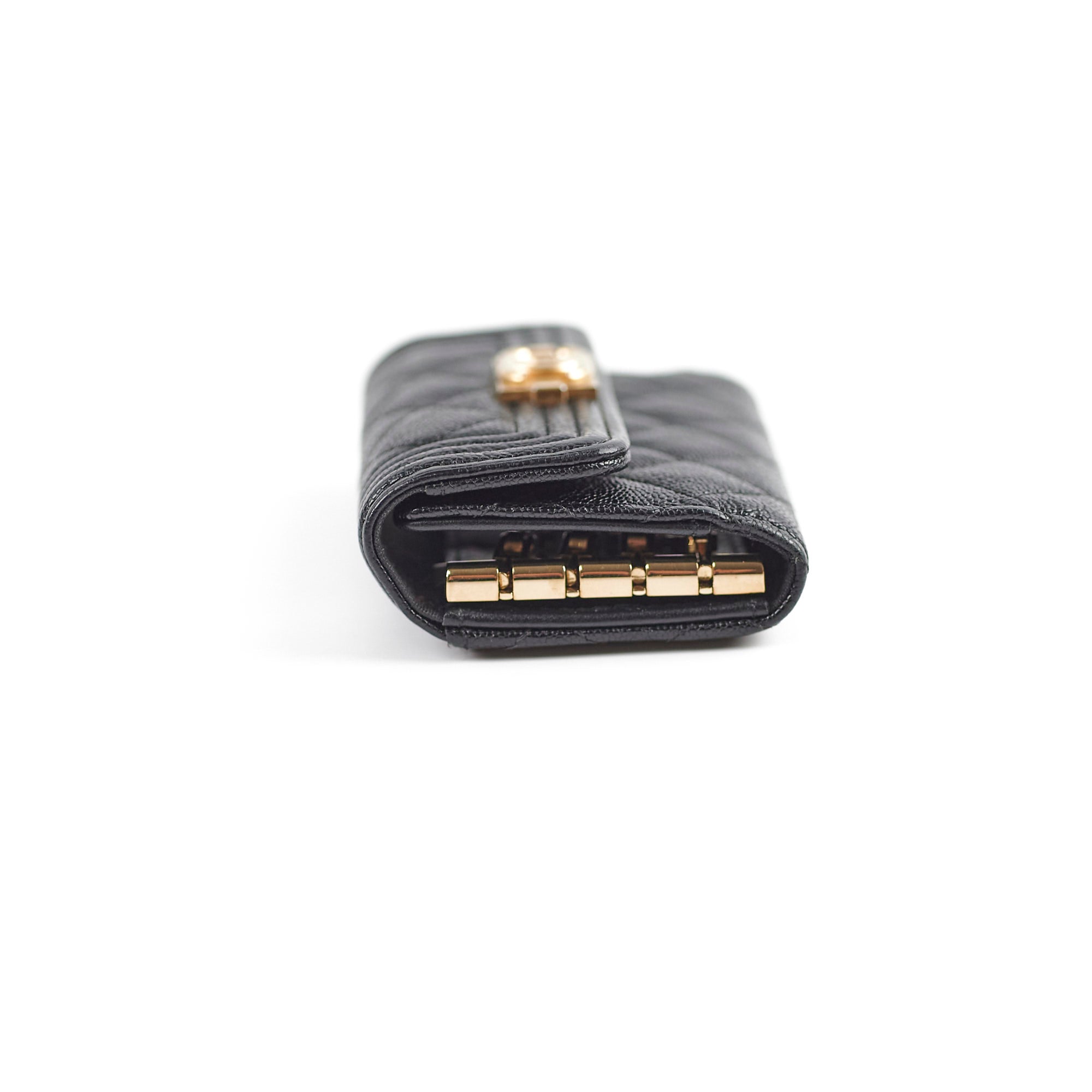 Chanel Caviar Leather Boy Key Holder - Black Luxury Keychain for Women | Perfect for Keys, Cards & Everyday Essentials
