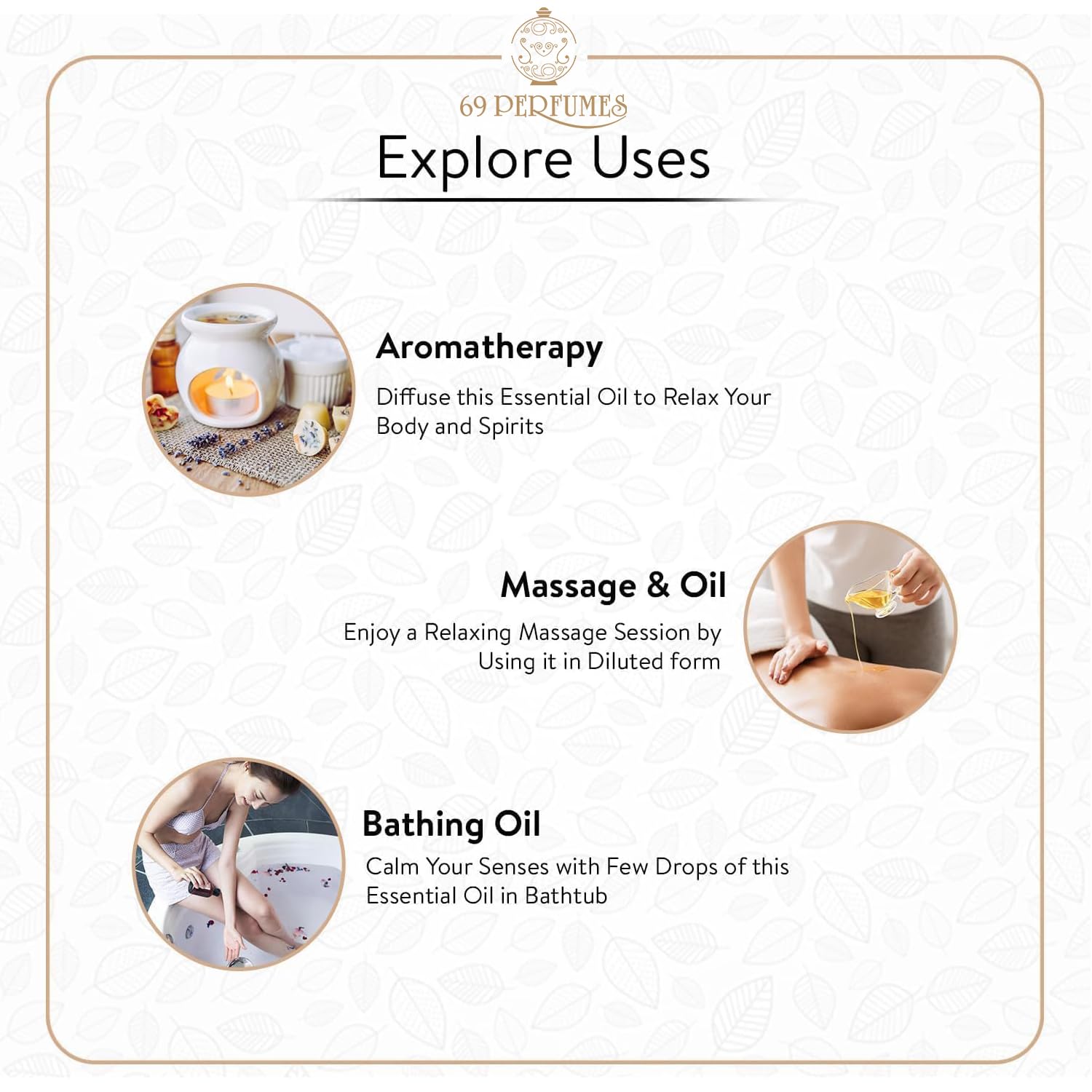 69 PERFUMES 100% Pure Rose Essential Oil (Gulab Oil) - Undiluted Natural Therapeutic Grade for Aromatherapy, Relaxation, Skin Care - Perfect for Diffusers, Massage, DIY Lotions & Homemade Perfumes (30ml) - Enhance Mood & Create Spa-like Atmosphere at Home