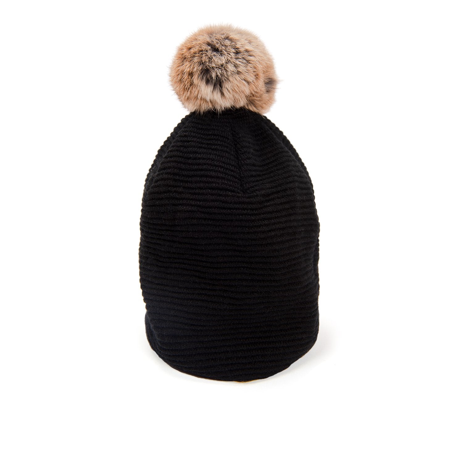 Loren Beanie Hat for Men & Women - Soft & Warm Winter Knit Beanie (Black/Natural) - Perfect for Outdoor Activities, Skiing, Hiking & Casual Wear