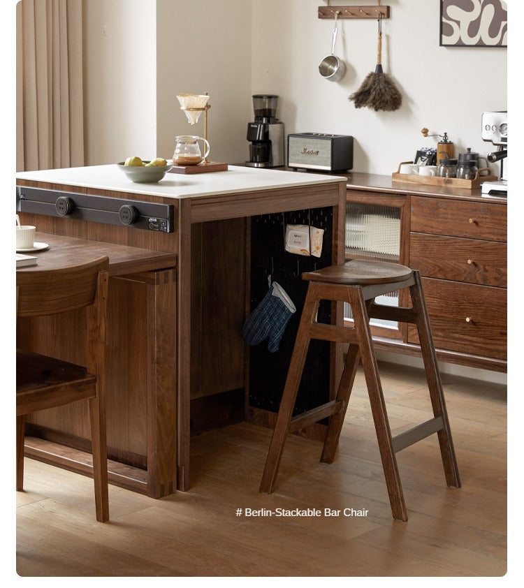 Luxury Black Walnut and Oak Solid Wood Sideboard - Elegant Kitchen Island Buffet for Dining Room & Home Decor