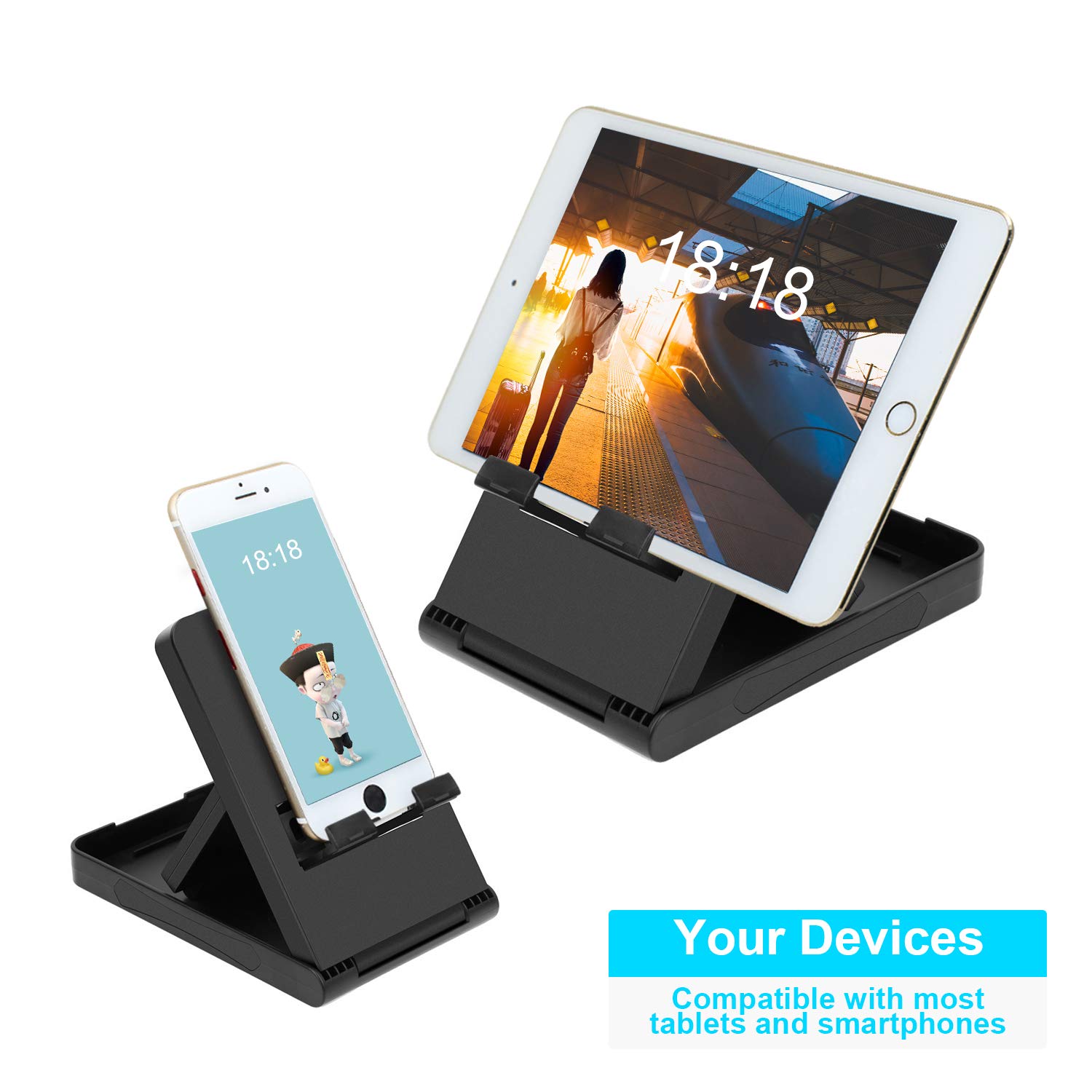 Foldable Multi-Angle Stand for Nintendo Switch & Switch Lite - Portable Gaming Holder Compatible with iPad, iPhone, Samsung Galaxy Tablets & Android Devices | Perfect for Travel, Bed Gaming & Hands-Free Viewing