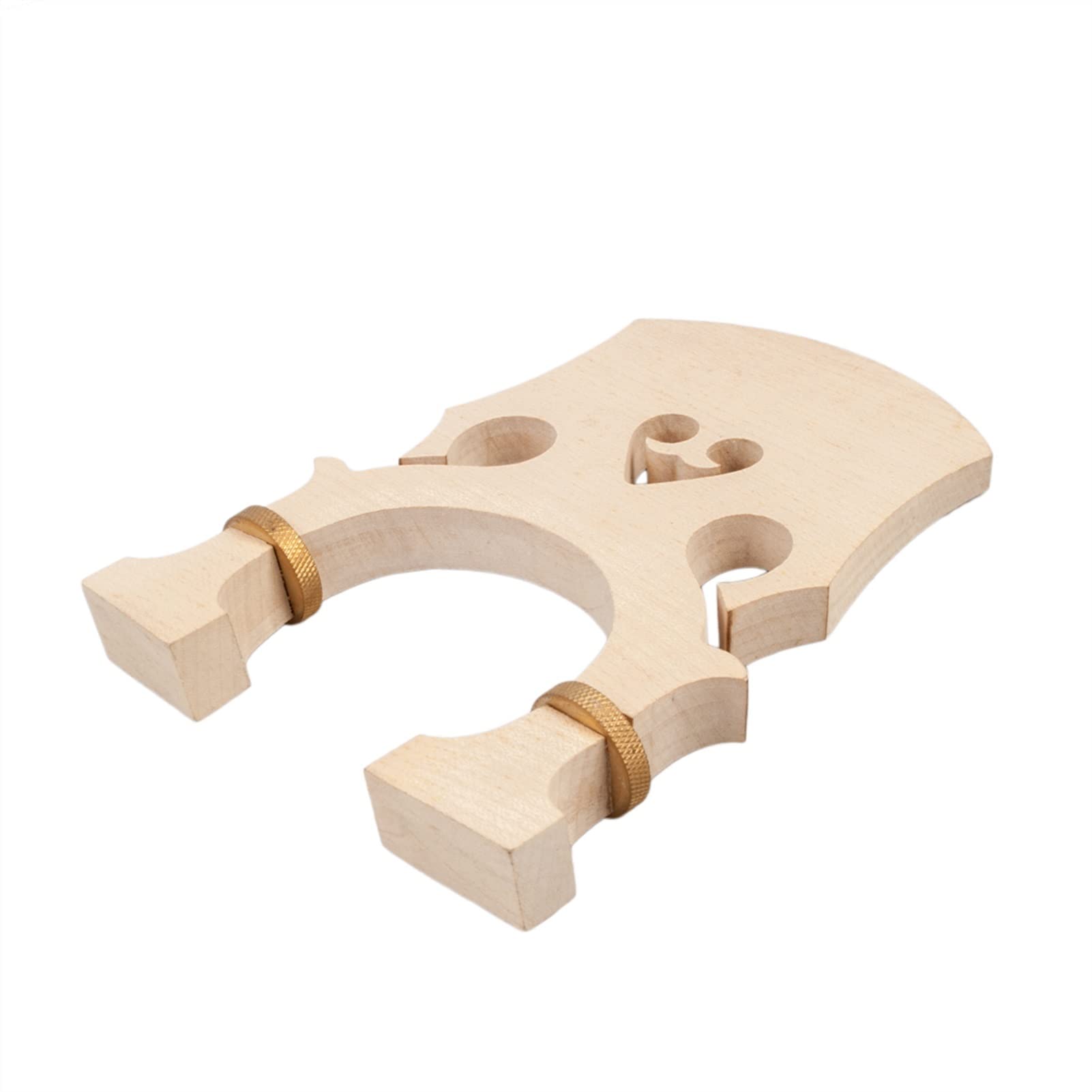 1/2 Size Adjustable Double Bass Bridge - Natural Dried Maple with Brass Screws | Violin Accessories & Parts | Perfect for Student & Professional Musicians