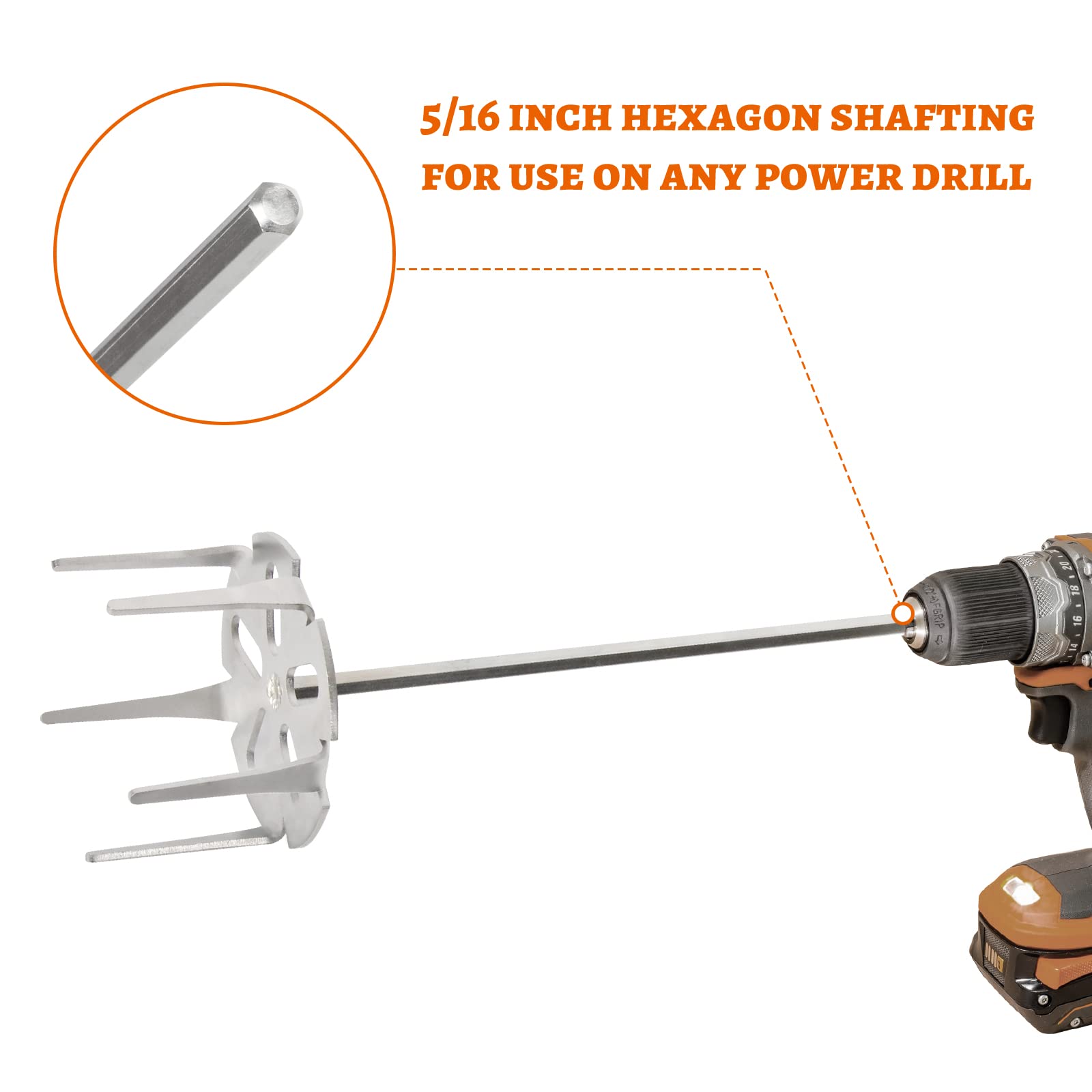 4 Inch Stainless Steel Meat Shredder for Beef, Chicken & Pork - Compatible with Standard Hand Drills | Perfect for Pulled Pork, Tamales & Potato Mashing | Commercial & Home Kitchen Use