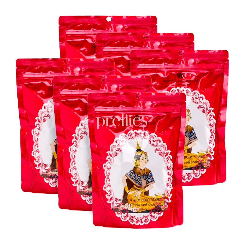 Royal Warm Body Patch - Gold Princess (5/Pack, Red) x6 Packs - Perfect for Winter, Pain Relief & Muscle Relaxation