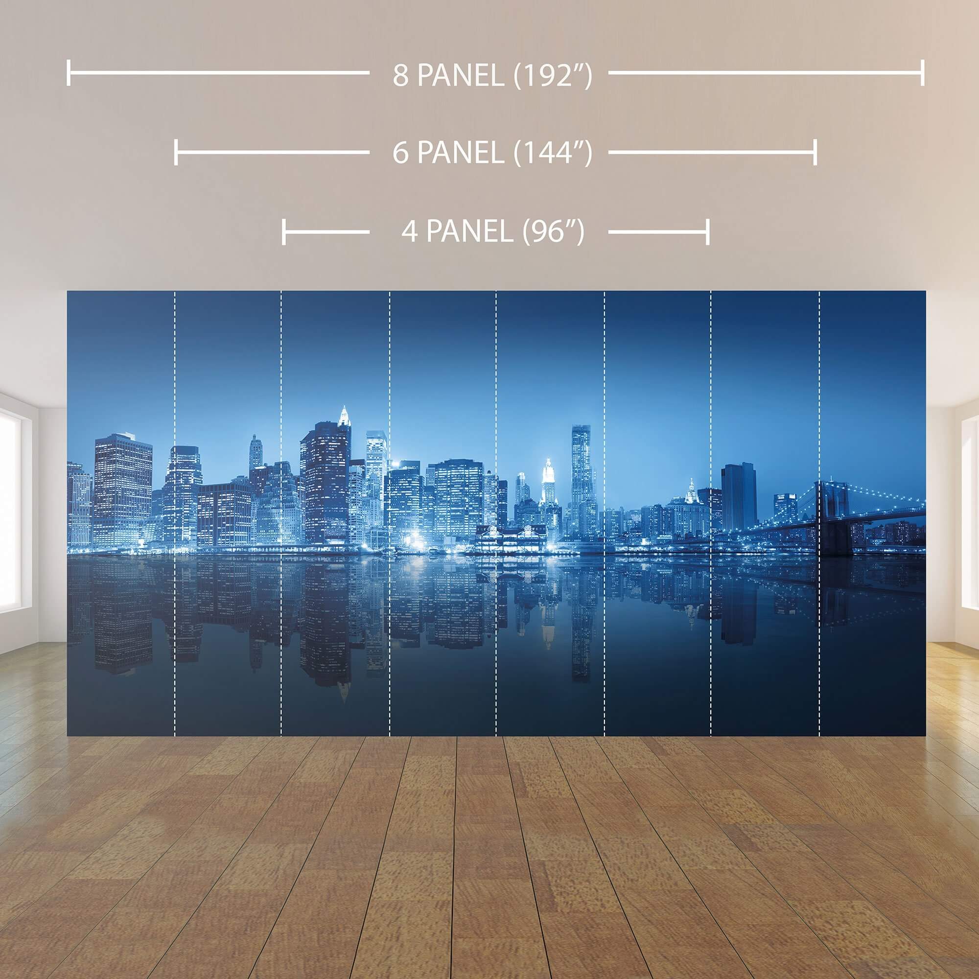 Blue City Landscape Peel and Stick Removable Wallpaper Mural 9815 - Perfect for Bedroom, Living Room, and Office Decor