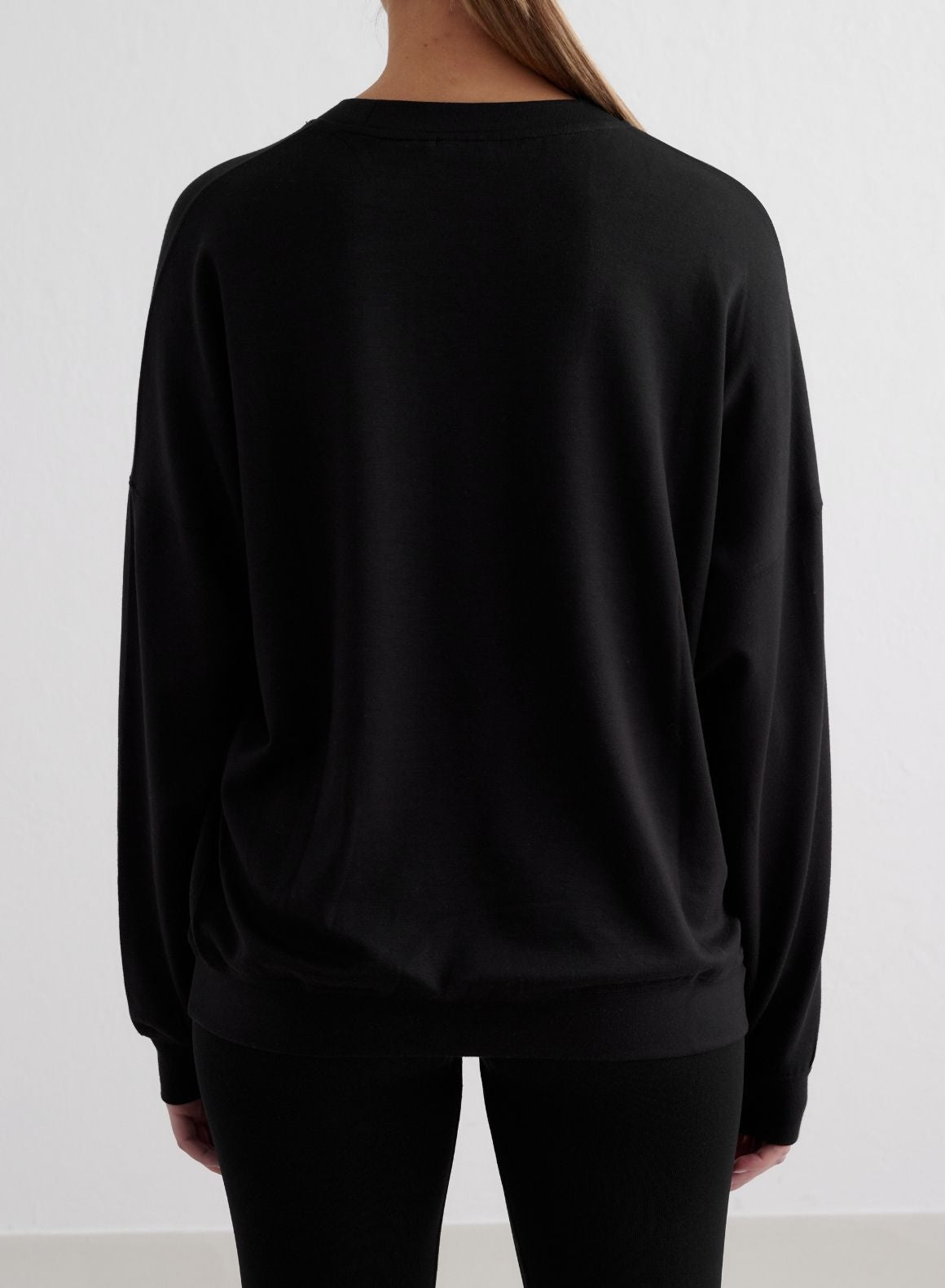 Soft Black Modal Sweatshirt for Women - Cozy Loungewear & Casual Wear | Perfect for Yoga, Running Errands & Relaxing at Home