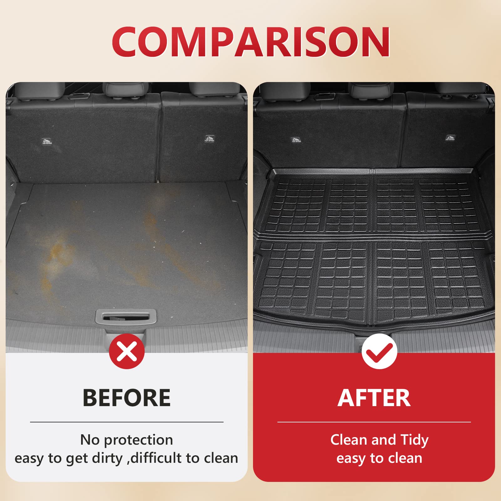 Xipoo All-Weather Floor Mats for 2021-2025 Nissan Rogue - Premium TPE Cargo Liner & Floor Mats Set - Custom Fit Accessories for 2021 2022 2023 2024 2025 Nissan Rogue - Perfect for Road Trips, Daily Commutes & Pet Protection