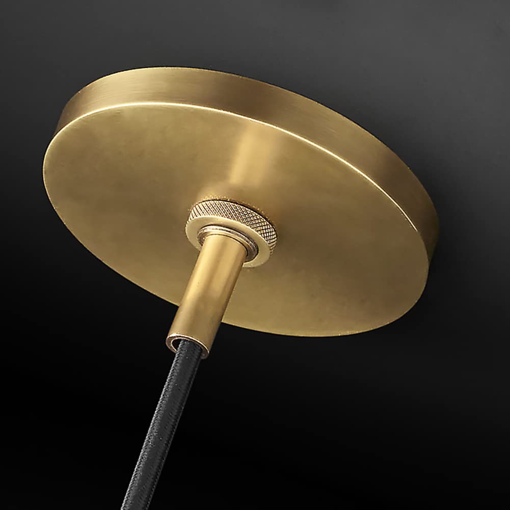 Brass Globe Pendant Light Fixture - Industrial Clear Glass Mini Hanging Light with Gold Glass Ball Shade | Perfect for Kitchen Island, Dining Room & Bedroom Lighting