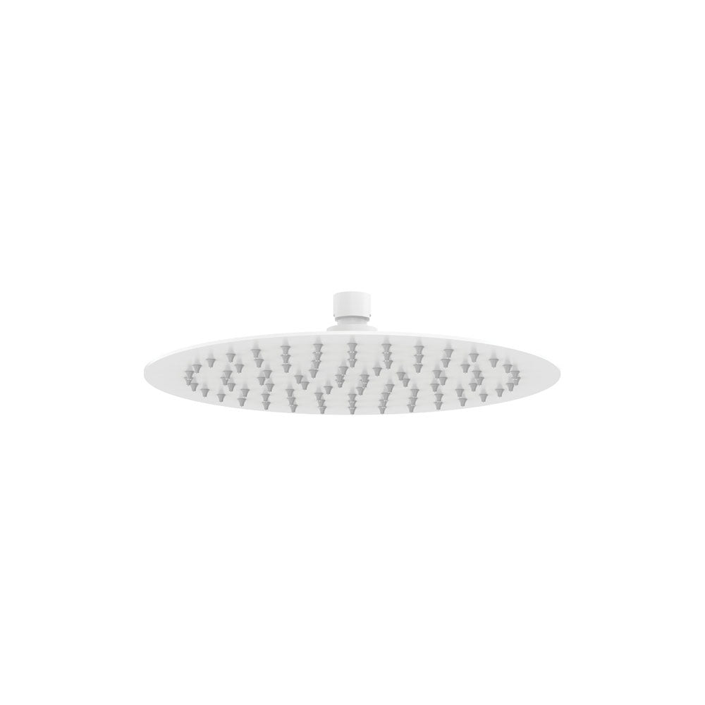 Fienza 411125MW Kaya Round Shower Head in Matte White - High Pressure Rainfall Showerhead for Bathroom & Spa Relaxation