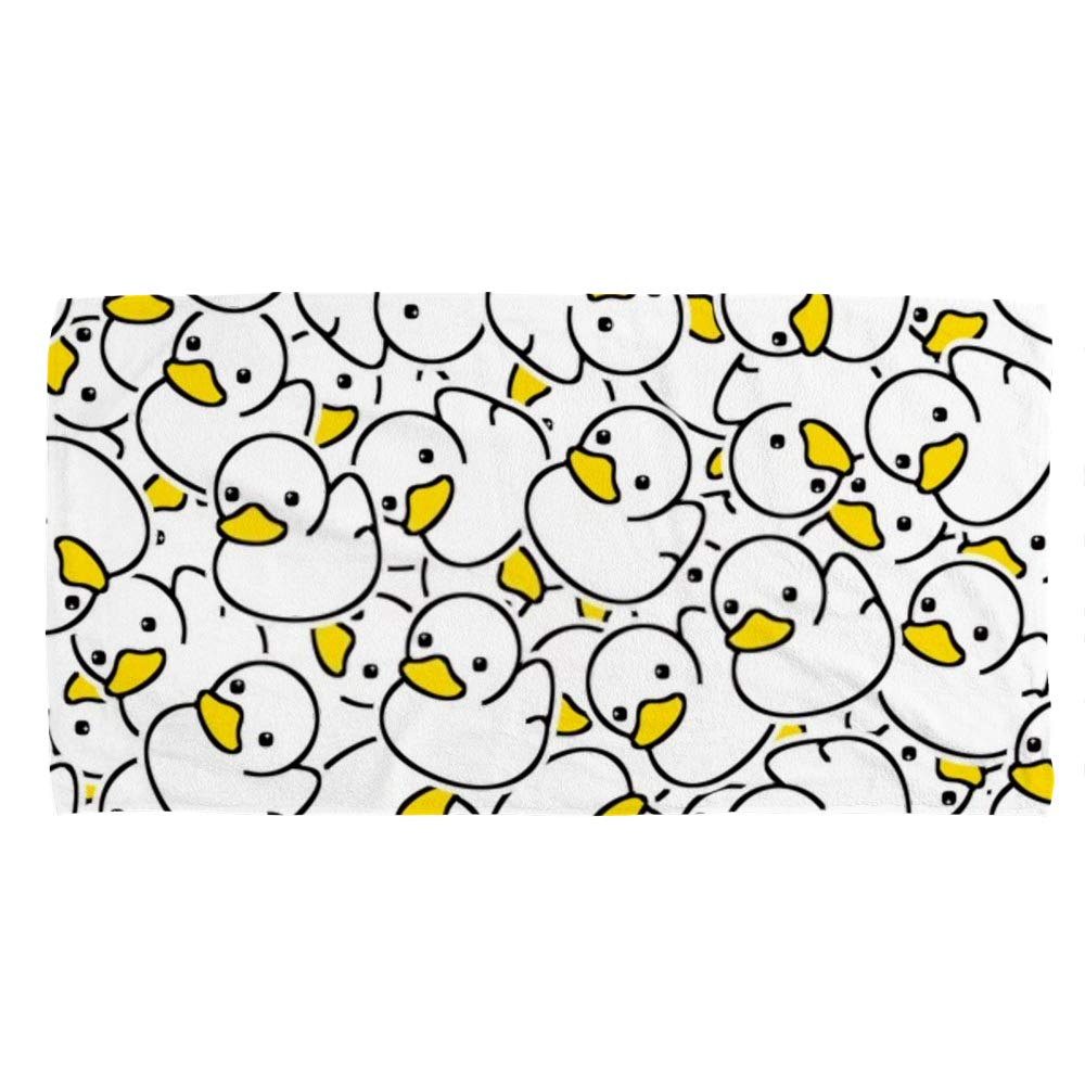 **Premium Absorbent Microfiber Hand Towel - 15x30 Inch Soft Kitchen & Bath Towel with Cute Cartoon Ducks Pattern - Ideal for Bathroom, Gym, Yoga, Spa & Beach Use**