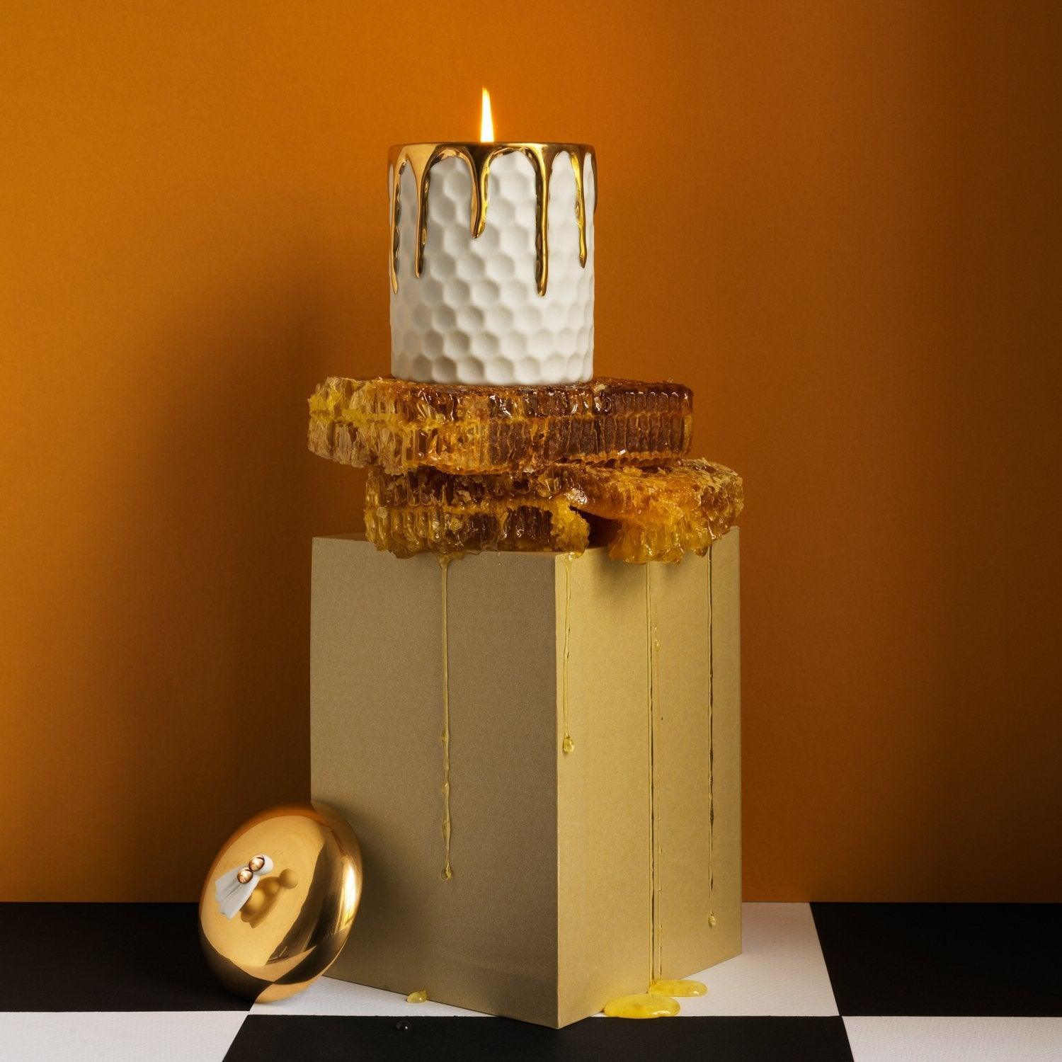 Natural Beeswax Honeycomb Candle - Handmade Pure Beeswax Candles for Home, Yoga, Meditation & Relaxation - Eco-Friendly Aromatherapy Gift for Christmas, Birthday & Spa Decor