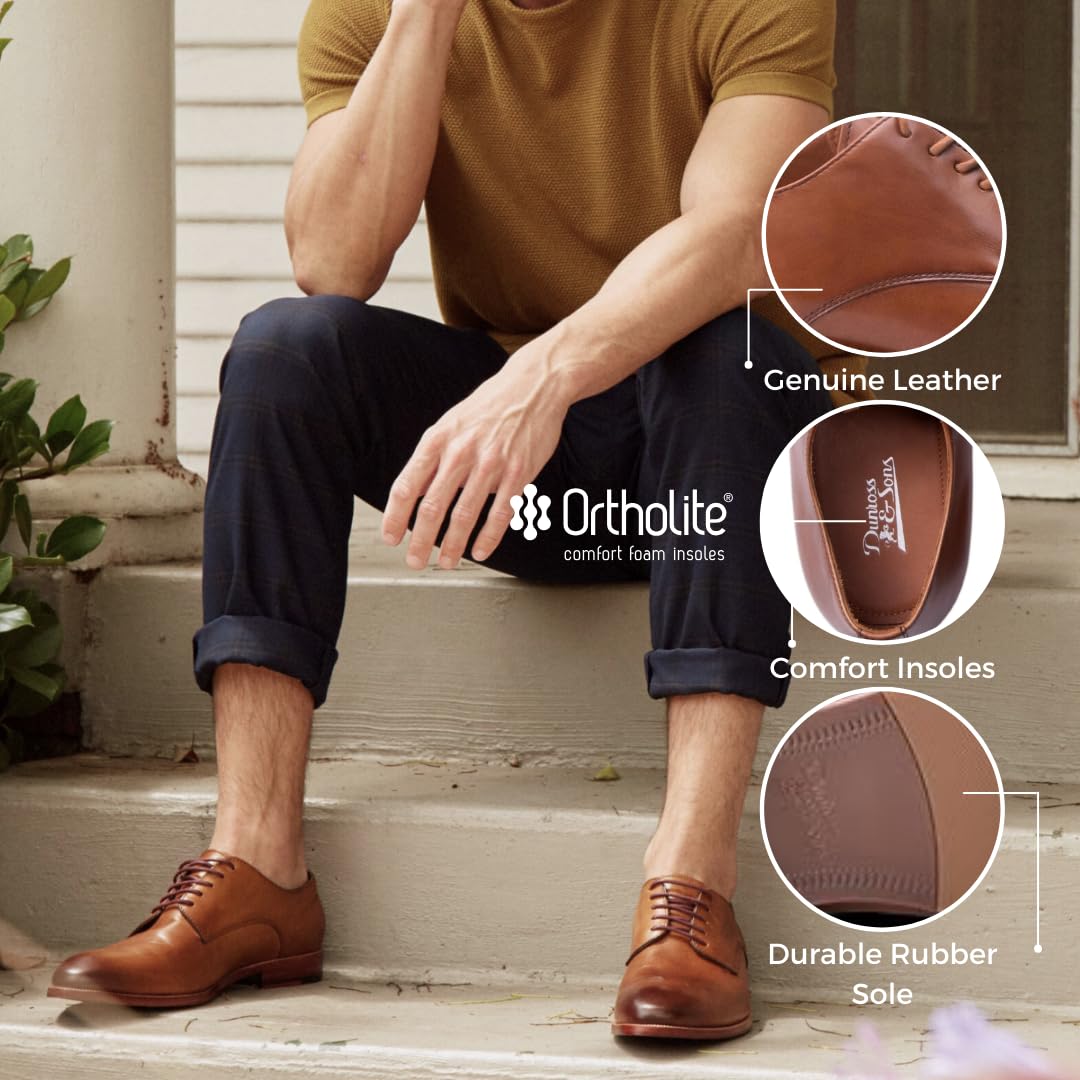 Dunross & Sons Men's Dress Shoes - Black & Brown Oxford & Derby Business Shoes for Formal & Professional Occasions