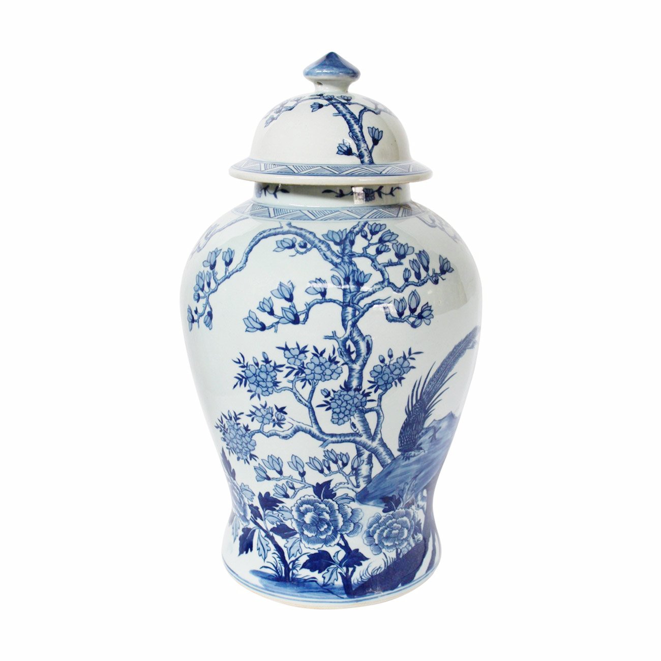 Blossom Tree Temple Jar - Handmade Ceramic Vase for Home Decor, Wedding Centerpiece & Boho Style Interior Design