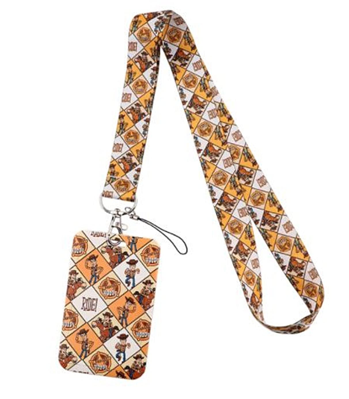 Wooden Cartoon Character Lanyard with ID Holder & Keychain - Perfect for School, Work, Events & Conventions