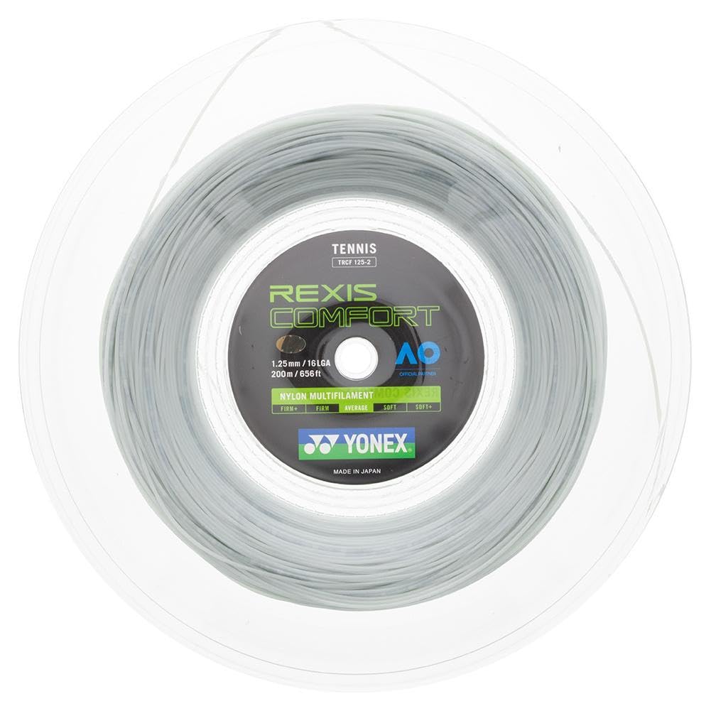 YONEX Rexis Comfort Tennis String Reel - Cool White | Premium Synthetic Gut for Power & Control | Perfect for Recreational & Competitive Players