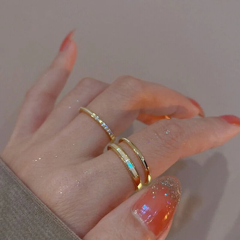 Layered Conch Shell Stacking Ring Set for Women - Boho Beach Jewelry | A8385 | Perfect for Summer Vacations, Beach Weddings & Boho Fashion