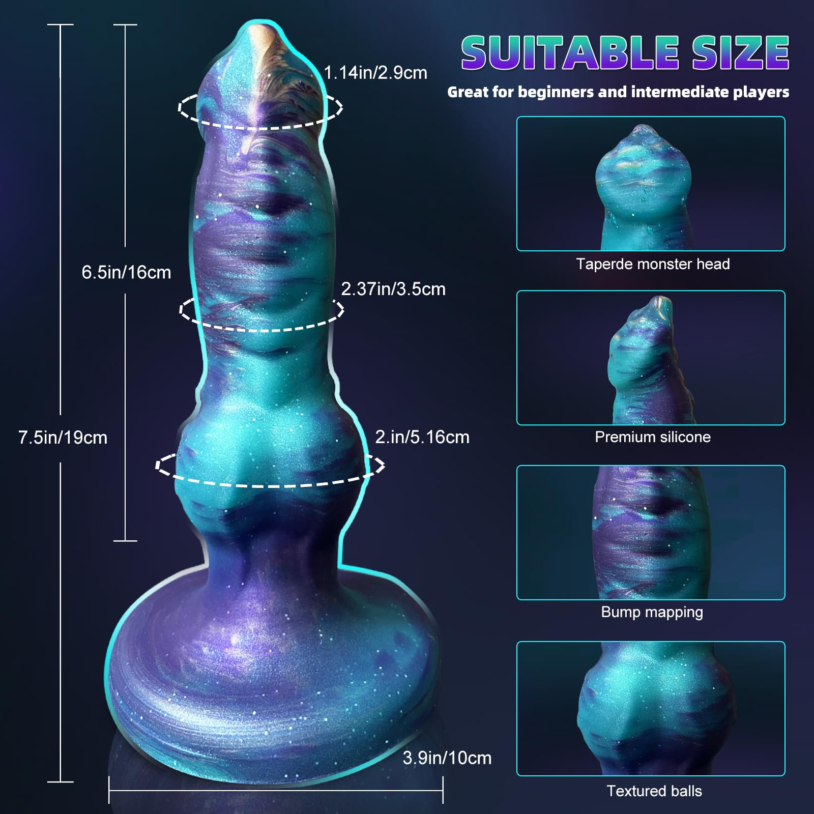 7.08 Inch Fantasy Dragon Dildo - Realistic Monster Vibrator with Suction Cup for Anal & Prostate Massage | Adult Sex Toy for Men & Women | Perfect for Solo Play, Couples Fantasy & BDSM Scenes