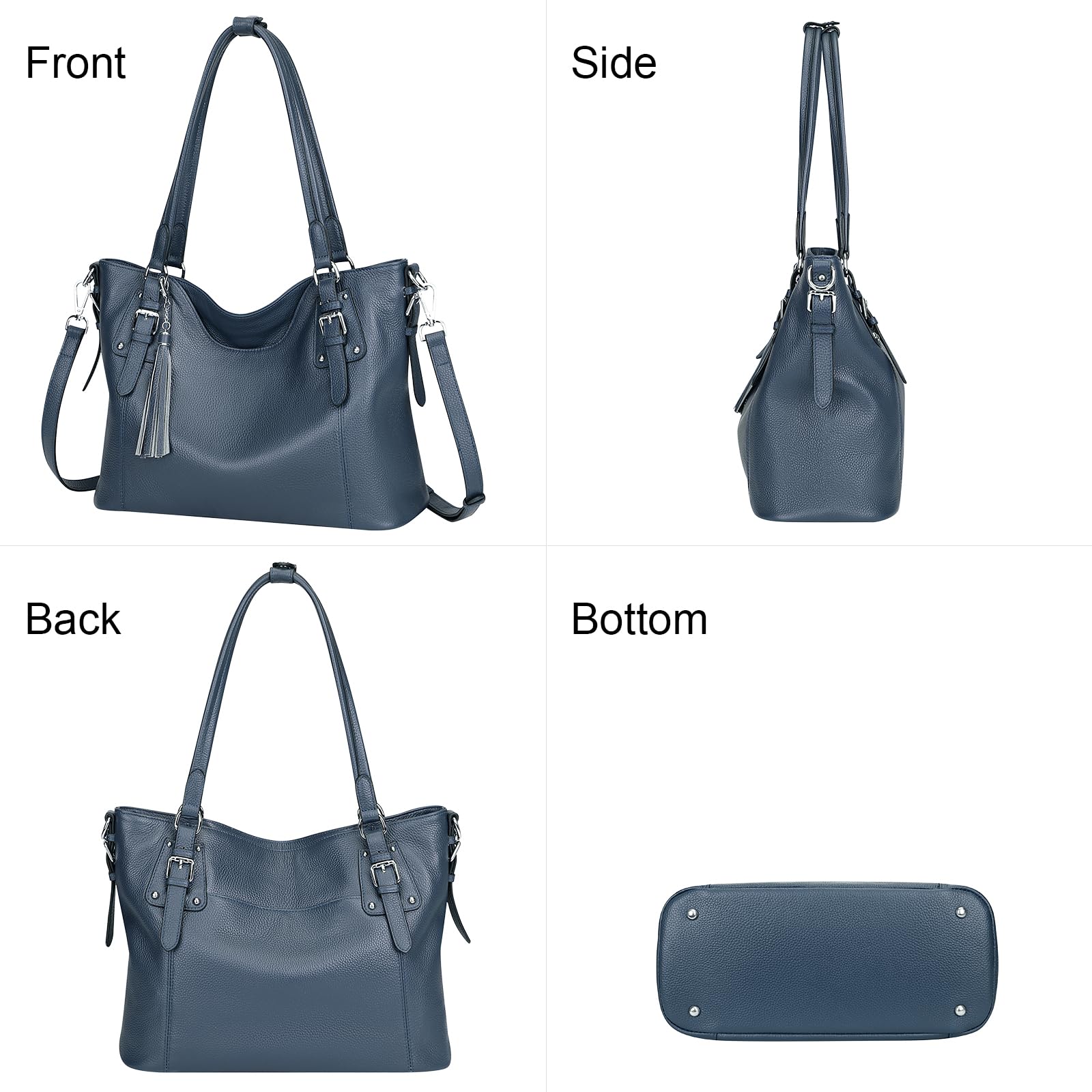 Genuine Leather Women's Shoulder Bag Tote Crossbody Purse - Soft & Stylish Handbag for Work, Travel & Everyday Use