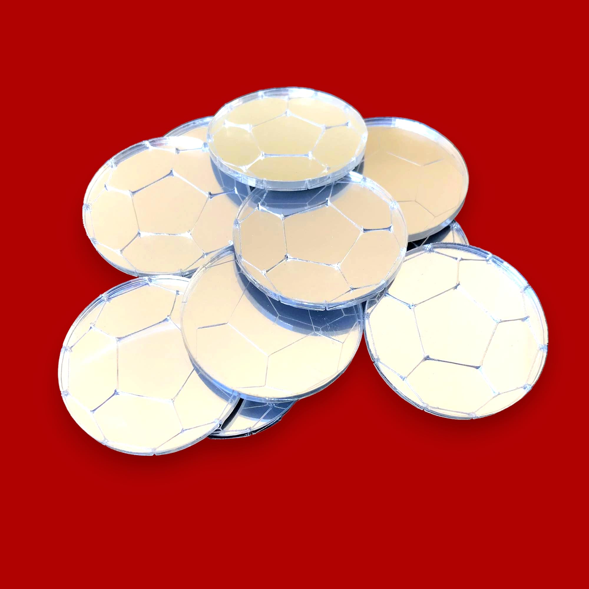 Sendmeamirror Football Themed Decorative Mirrors - Pack of 5 (4cm x 4cm) - Perfect for Locker Room Decor, Sports Fan Gifts & Game Day Party Supplies