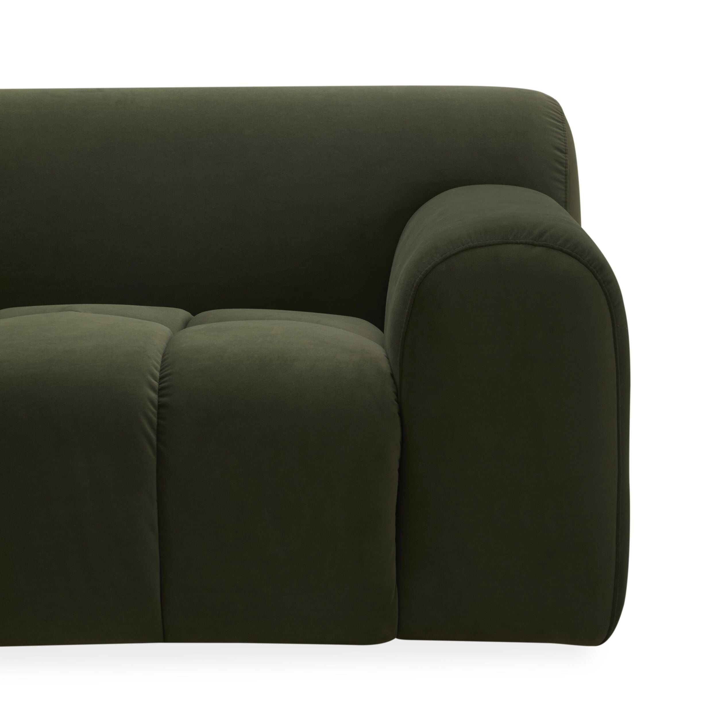 Alexis 2.5 Seater Velvet Sofa with Eucalyptus Wood Frame - Modern Living Room Furniture for Small Spaces & Apartments