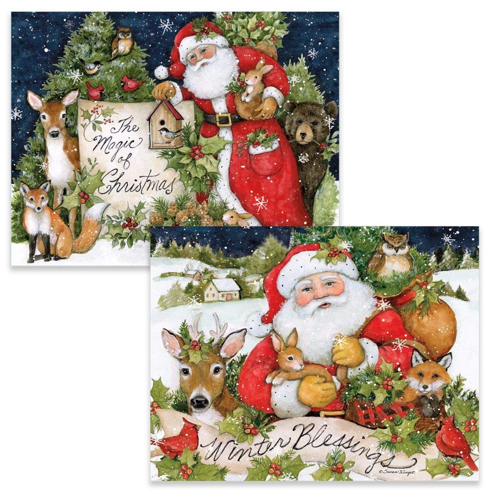 Lang Magic of Christmas Assorted Boxed Holiday Cards (1008118) – 2 Unique Festive Christmas Card Designs – 18 Total Cards – Perfect for Family Greetings, Office Parties & Seasonal Gift Exchanges