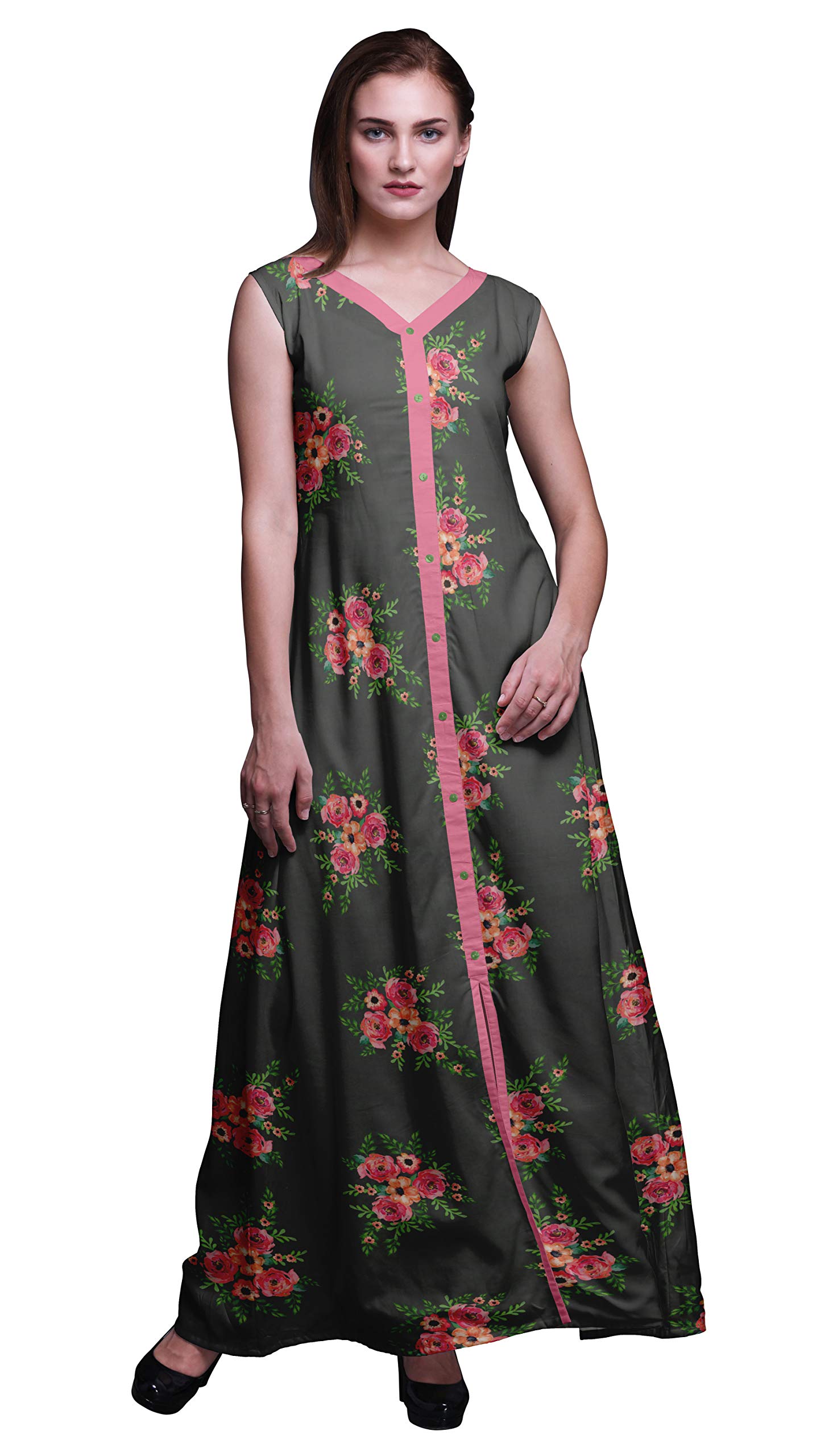 Bimba Women's Sleeveless Summer Beach Dress with Front Slit - Flowy Long Maxi Dress for Spring & Summer Vacations, Pool Parties, and Seaside Outings