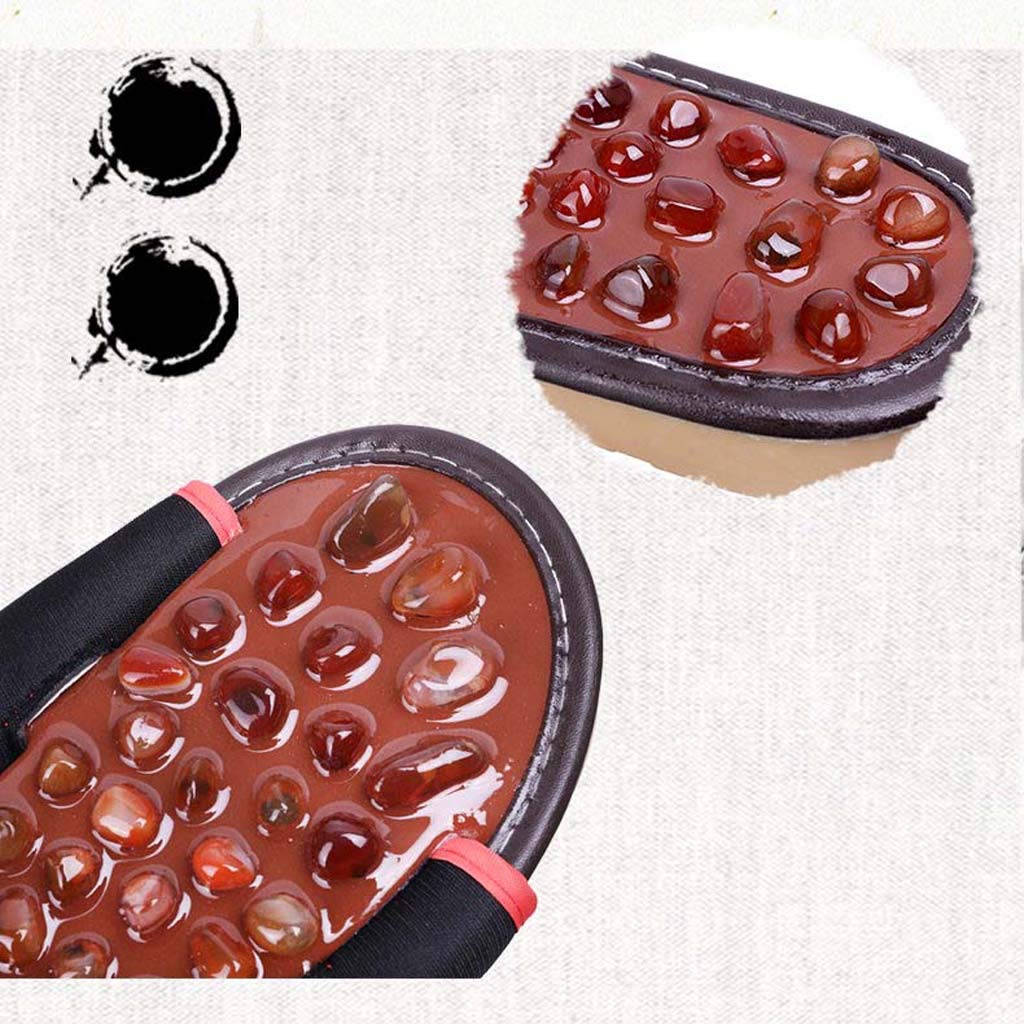 Pebble Acupuncture Foot Massage Slippers for Men & Women - Home Relaxation Massage Shoes with Reflexology Stones - Perfect for Stress Relief, Circulation & Comfort After Work or Yoga