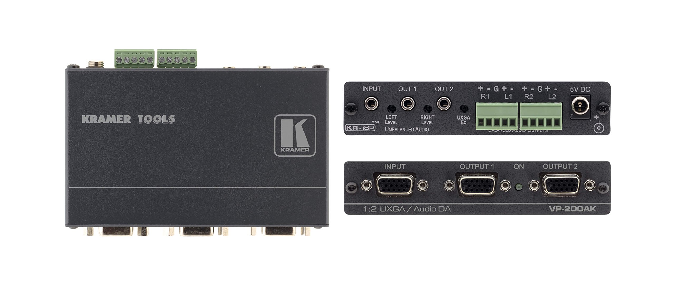 VP-200AK 1:2 Computer Graphics Video & Stereo Audio Distribution Amplifier - High-Quality Signal Booster for Home Theater, Gaming & Conference Room AV Systems
