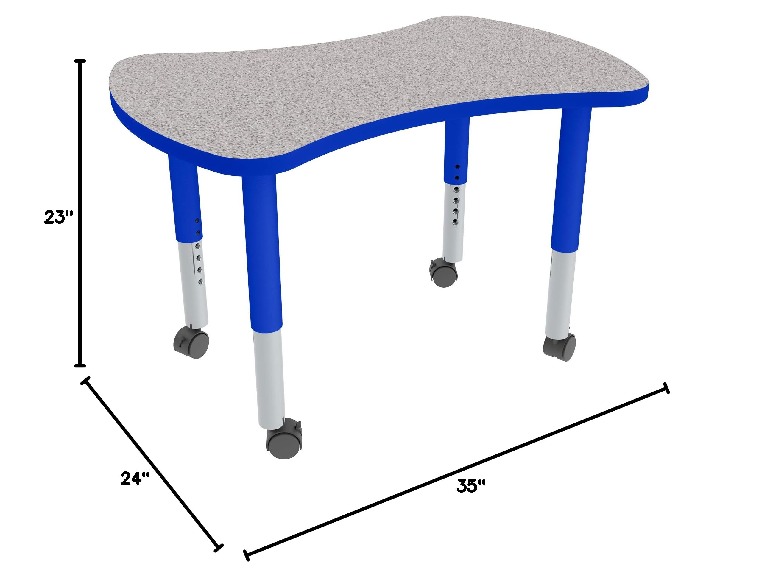 Adjustable Height Mobile Preschool Collaborative Table for Kids - Sprogs Bow Tie Design - Perfect for Classroom, Daycare & Learning Centers