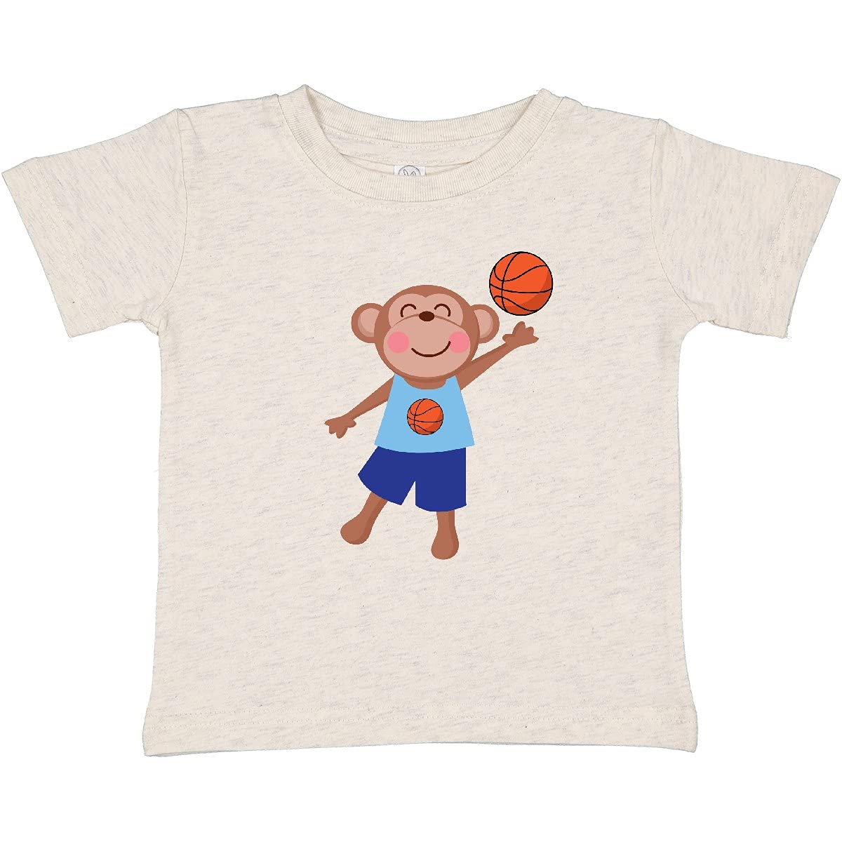 Inktastic Future Basketball Player Boy Monkey Baby T-Shirt - Cute Toddler Basketball Outfit for Playtime & Sports Events