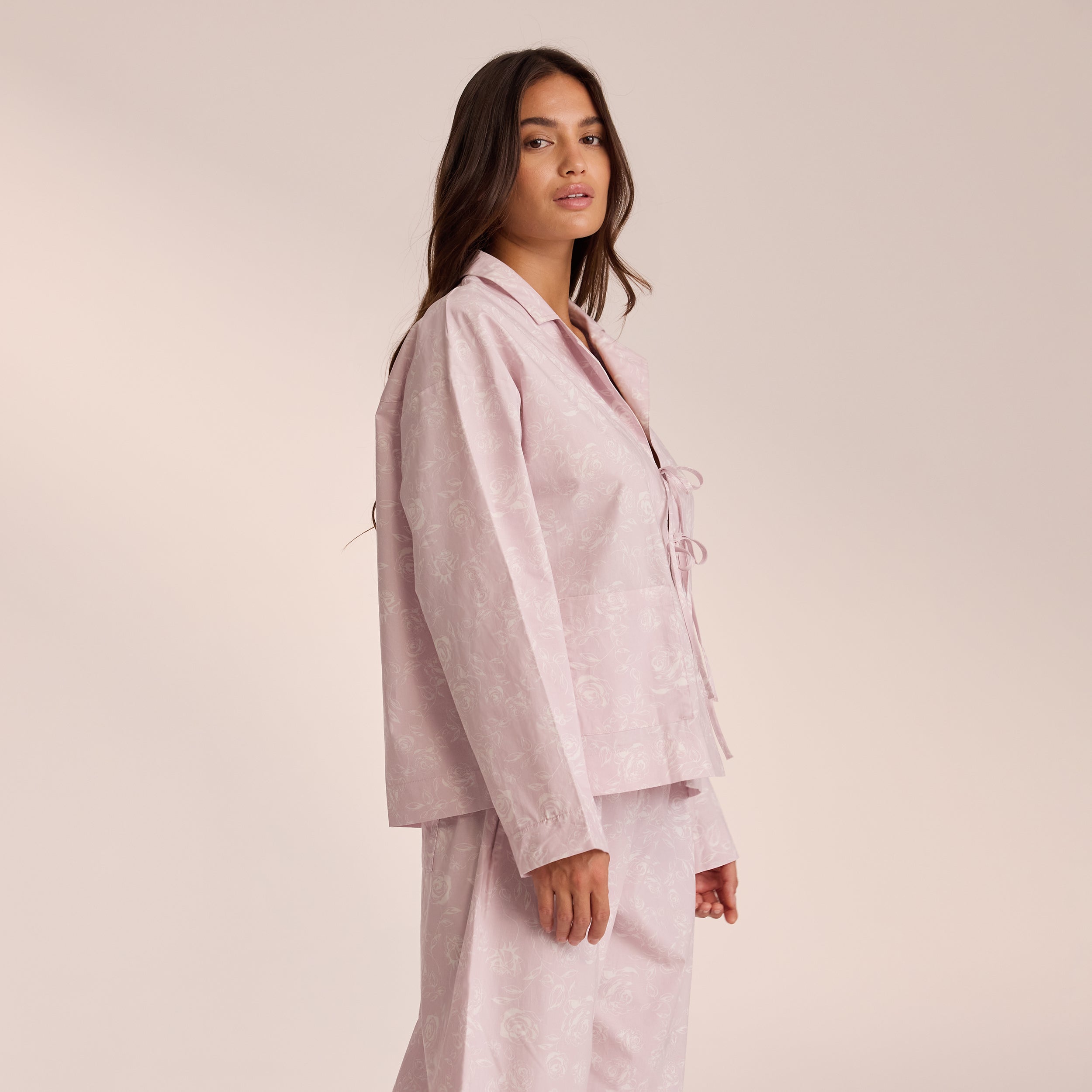 Soft & Comfortable Cotton Pyjama Shirt for Women - Breathable Lilac Sleepwear for Nightwear & Lounge Wear - Perfect for Relaxing at Home or Traveling