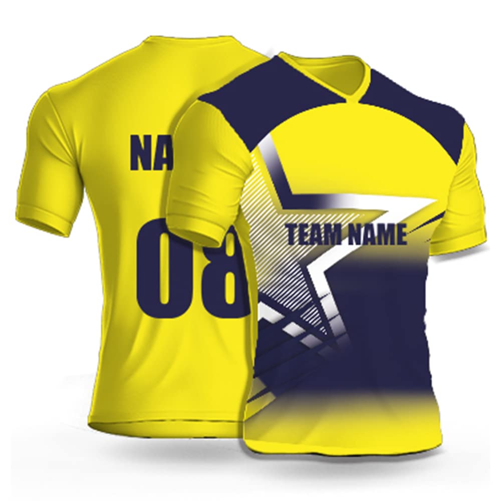 Custom Printed Cricket Jersey for Men - Personalized Team Name, Player Name & Number | Breathable Performance Cricket T-Shirt | Perfect for Matches, Training & Fan Gear (Model: DOdr1009-C90174-C-WH)