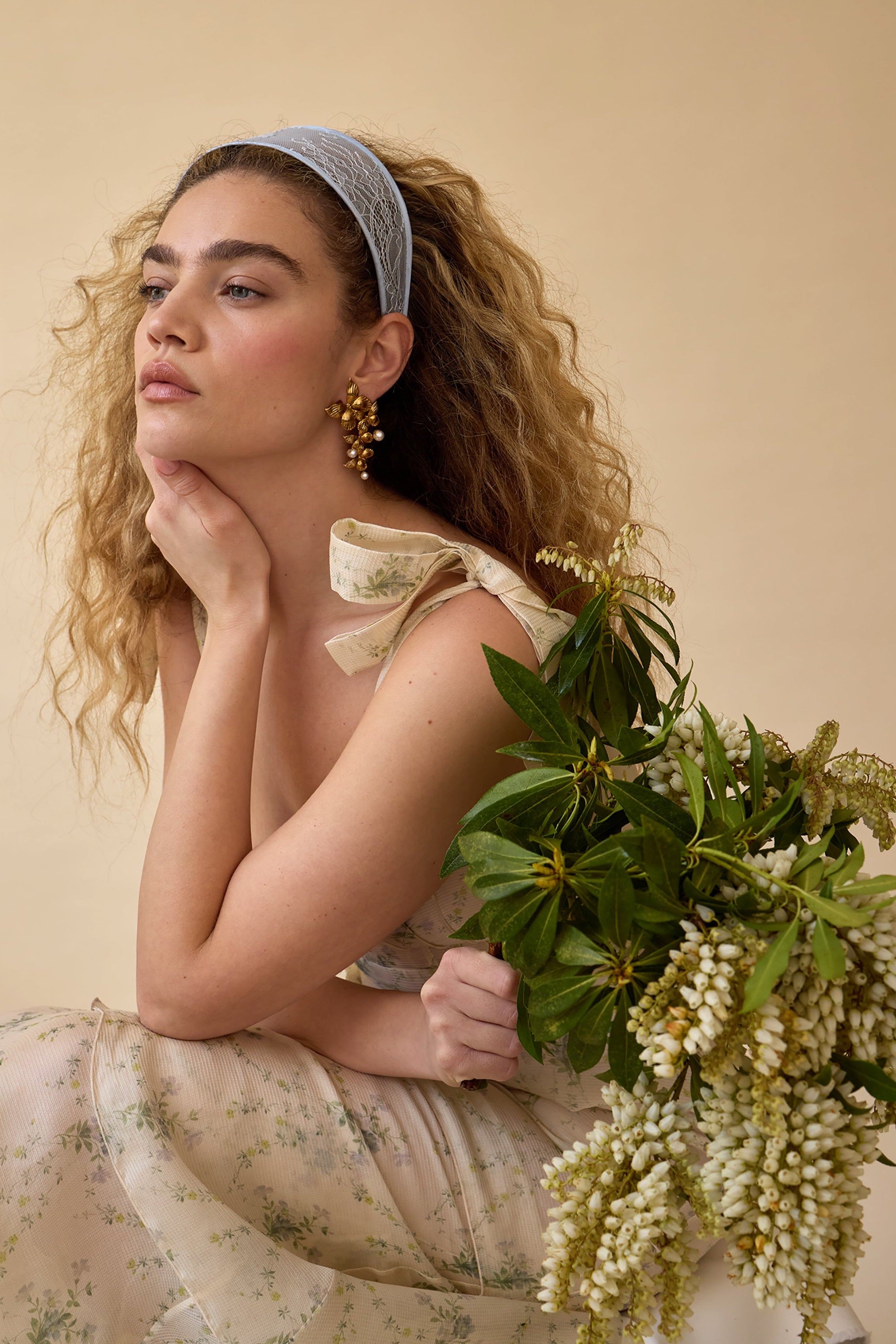 Giselle Lace Wide Headband for Women - Elegant Stretchable Hair Accessory for Weddings, Parties & Everyday Wear