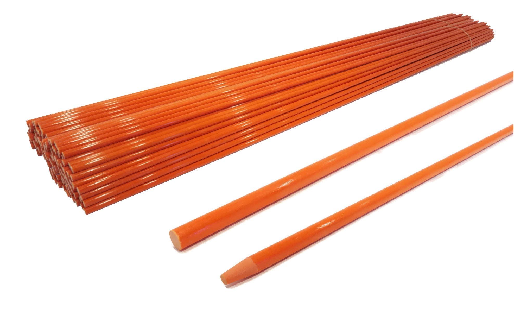 500 Pack 1/4 Inch Orange Non-Reflective Driveway Markers - Heavy Duty Snow Stakes for Driveways, Parking Lots, Walkways & Sidewalks - Perfect for Winter Snow Plowing & Property Boundary Marking