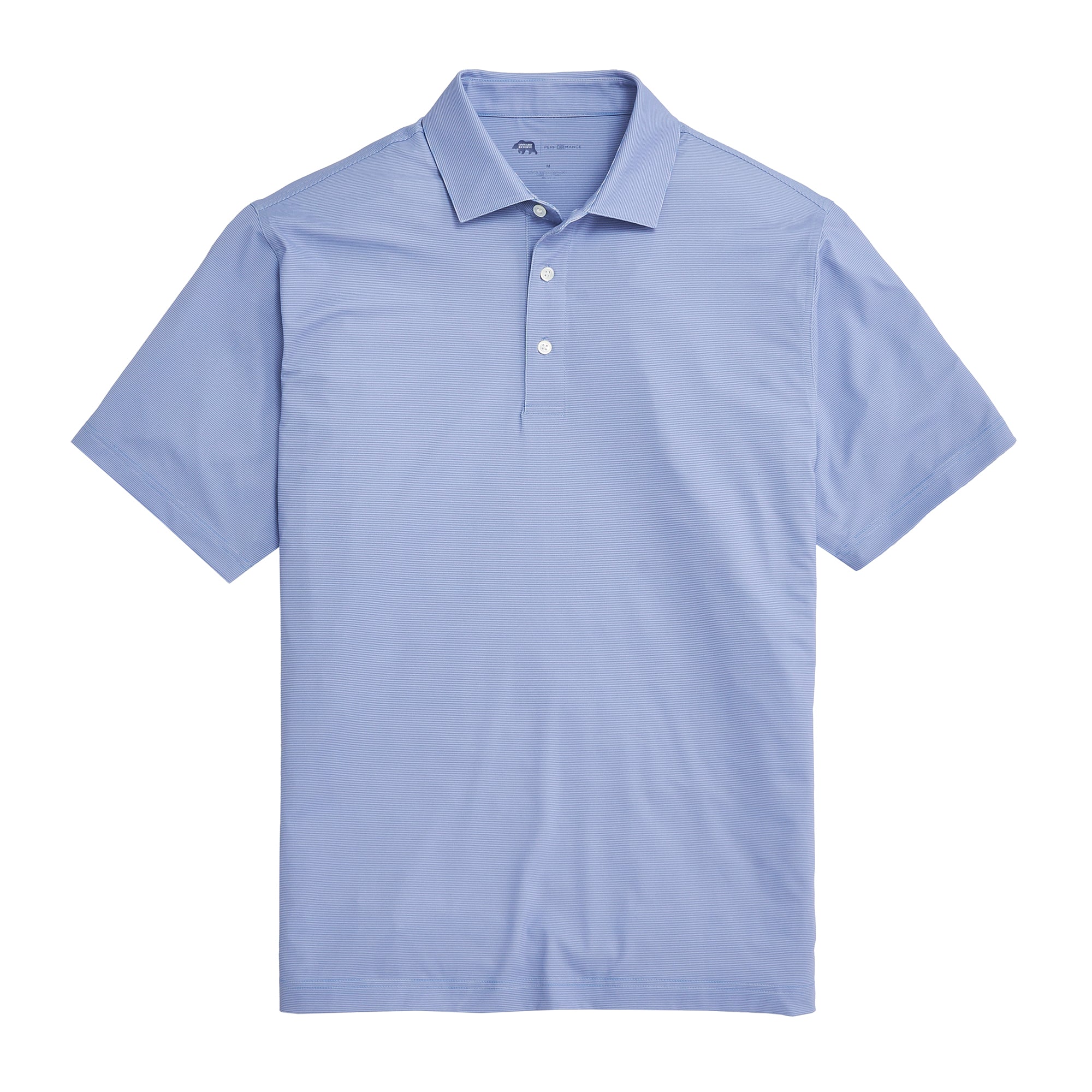 Men's Hairline Stripe Performance Polo Shirt - Cosmic Sky Blue - Moisture Wicking & Breathable for Golf, Tennis & Casual Wear