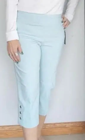 Blue Pull-On Capri Pants - Women's Stretch Comfort Casual Wear for Yoga, Travel & Everyday Outfits