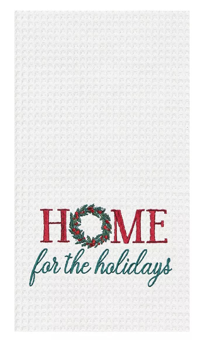 C&F Home for The Holidays Embroidered Waffle Weave Dish Towel - Absorbent Kitchen Towels for Holiday Decor & Everyday Use