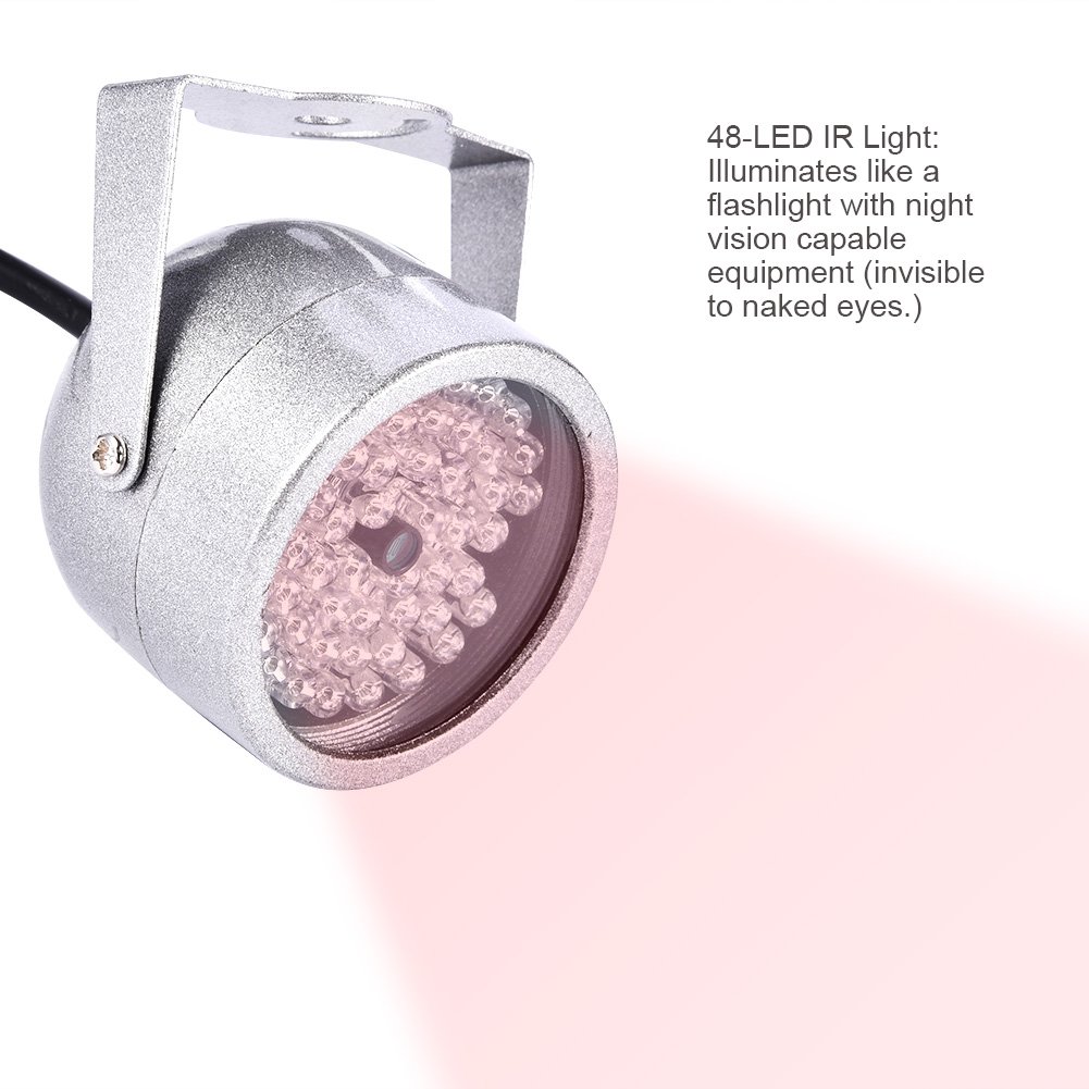 48 LED Infrared Night Vision Light for Security CCTV Camera - High Visibility IR Illuminator for Home Surveillance & Outdoor Monitoring (Ideal for Low Light Security, Baby Monitoring & Wildlife Observation)