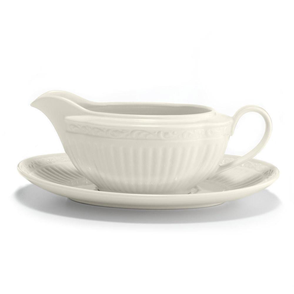 Italian Countryside® Porcelain Gravy Boat with Elegant Floral Design - Perfect for Thanksgiving, Christmas Dinners & Holiday Entertaining