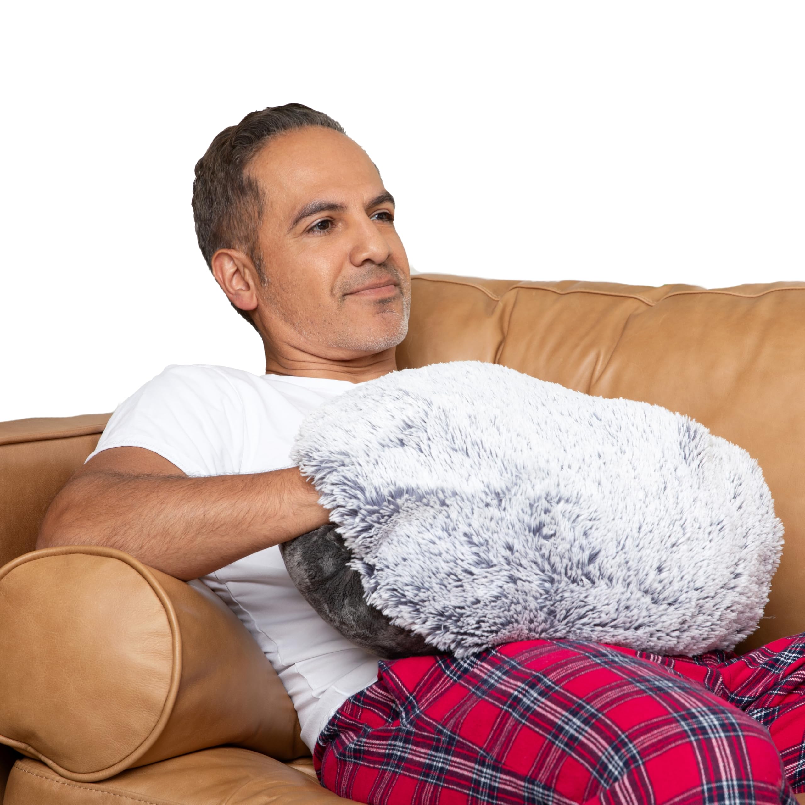 10 lb Weighted Hug Pillow - Heavy Round Sensory Pillow with Cozy Hand Pocket for Anxiety Relief, Stress Relief & Better Sleep - Perfect for Adults, Teens & Kids - Great for Home, Office & Travel Use