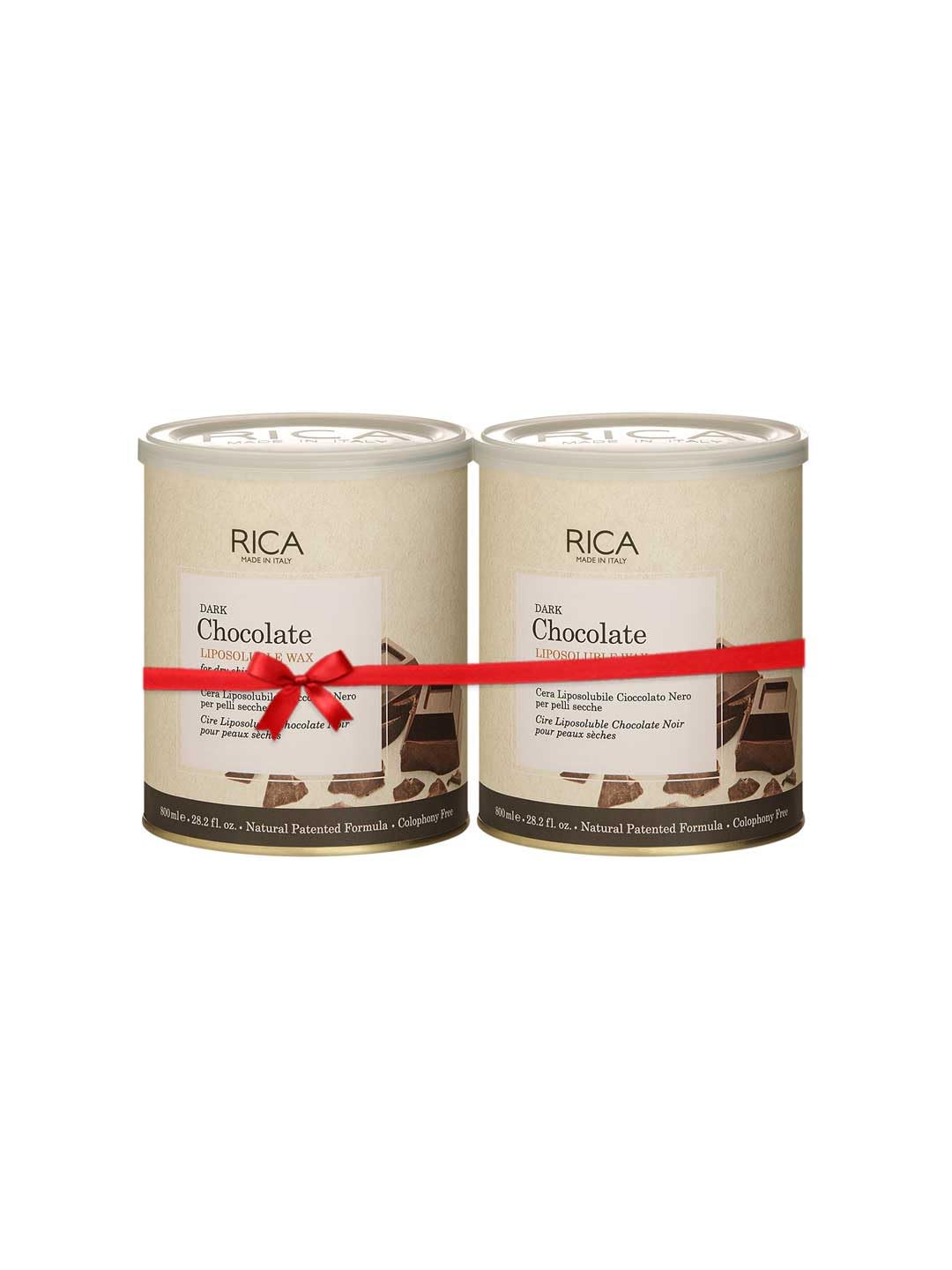 Rica Dark Chocolate Wax for Sensitive Skin - 800ml (Set of 2) | Painless Hair Removal for Legs, Arms & Bikini Area | Natural Skincare Treatment