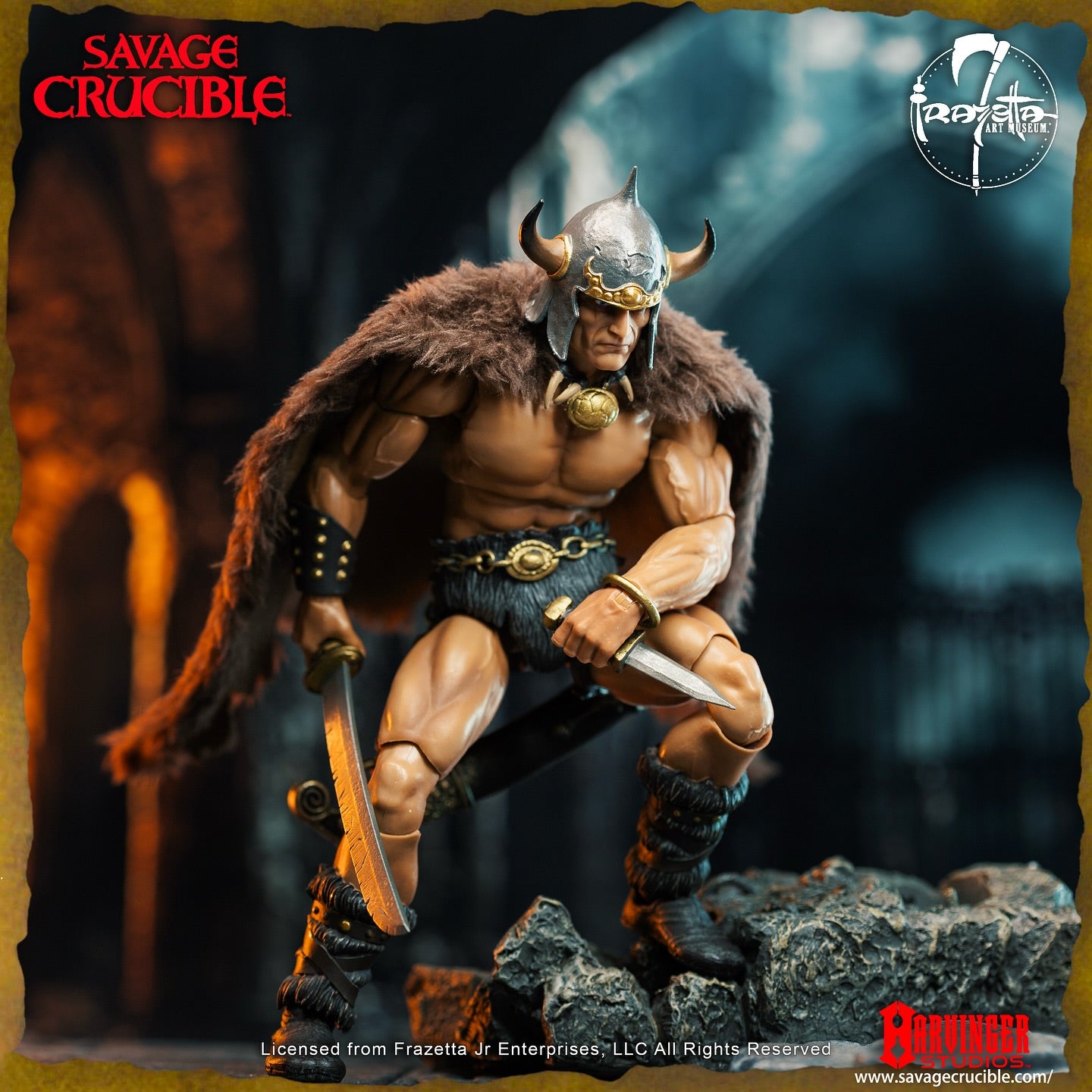 Savage Crucible: Frazetta's Warrior with Ball and Chain - Fantasy Action Figure for Collectors, D&D Enthusiasts & Home Decor - Perfect for Display, Gaming & Gift Giving