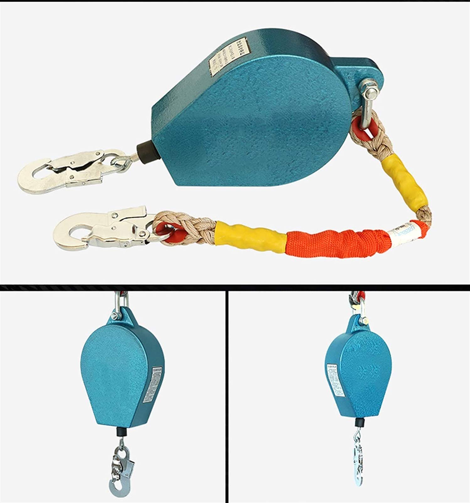 330lbs Self Retracting Lifeline Fall Arrest Block with Inertia Reel - 16ft(5m) Retractable Safety Lanyard for Roofing, Construction & Industrial Fall Protection | OSHA Compliant Personal Protective Equipment (PPE) for Workers at Heights