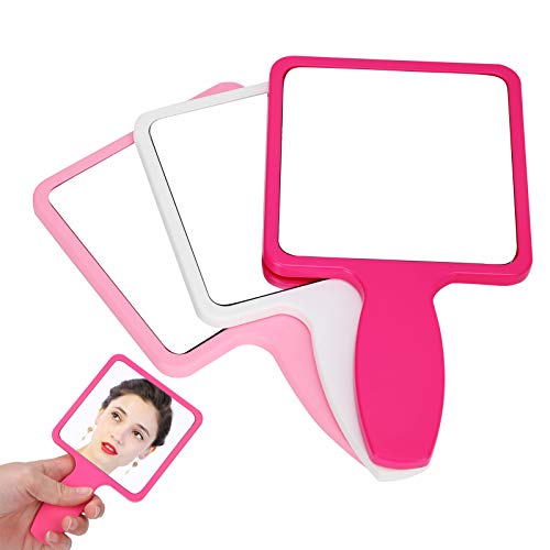 3-Piece Portable Cosmetic Mirror Set - Clear Non-Distorting Surface with Handle for Makeup, Beauty Salon & Travel | Perfect for Vanity Table, Bathroom & On-the-Go Touch Ups