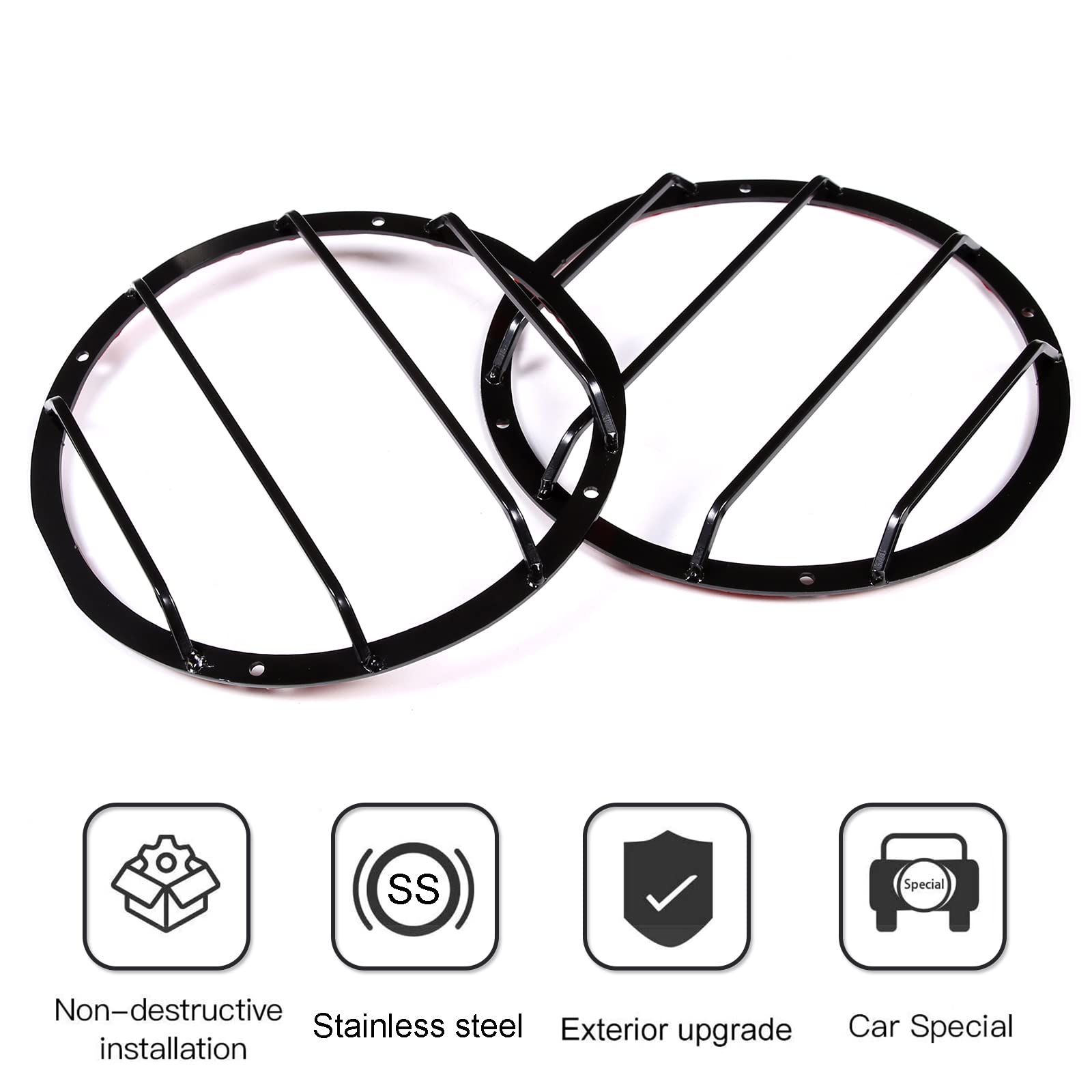 Hummer H3 2005-2009 Front Fog Light Cover - PIUGILH Lamp Frame Trim & Decorative Hood Guard Sticker | Durable Car Accessories for Off-Road Protection & Custom Style