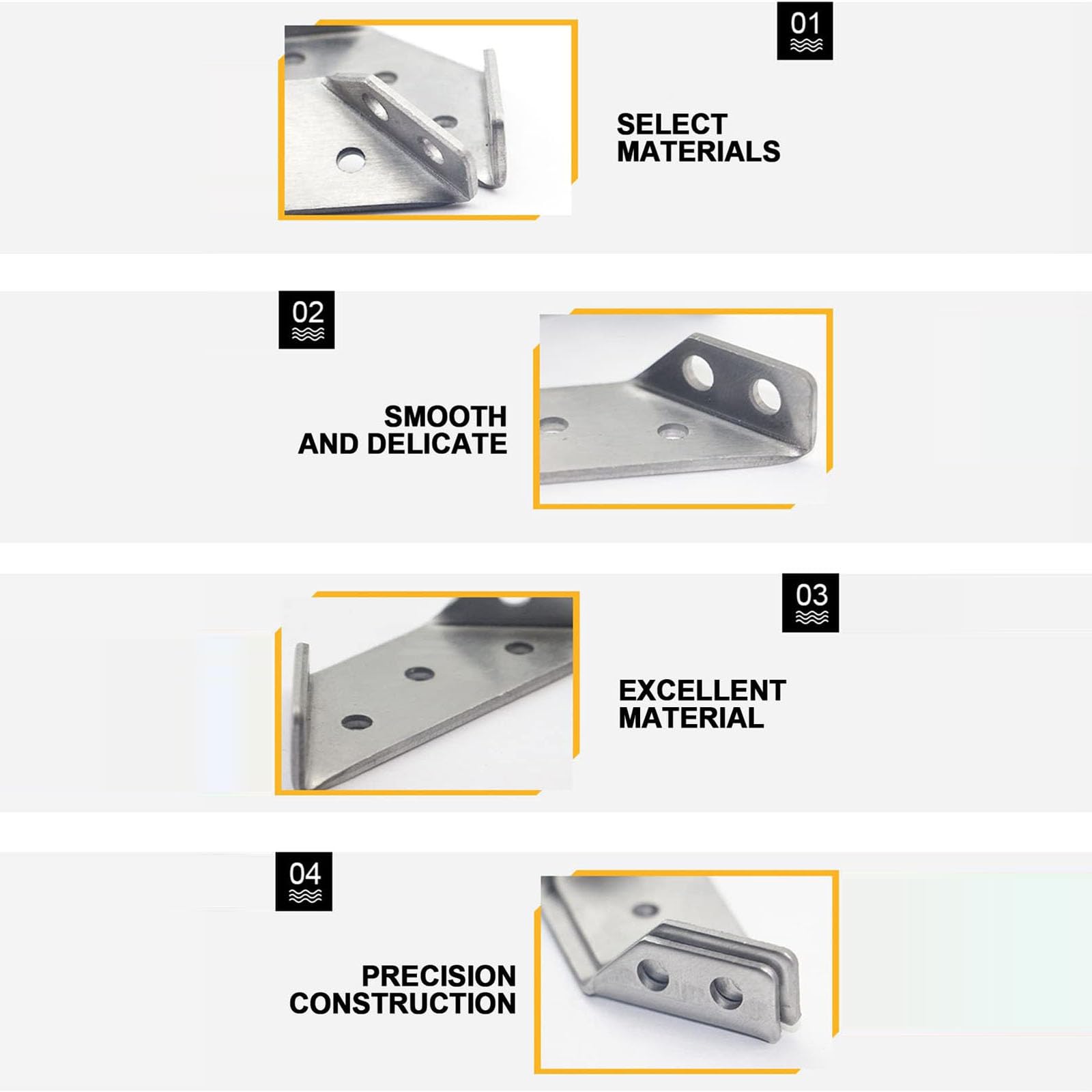 Stainless Steel Universal Furniture Corner Connector - Heavy Duty Triangle Corner Brace for Wooden Cabinets, Shelves & Tables - 3-Sided Fixing with Screws - Perfect for DIY Home Furniture Assembly & Repair
