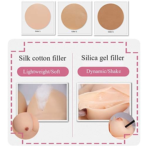 Liifun DG Cup Crossdressing Bodysuit with Silicone Breast Forms & Fake Vagina Buttocks Pad - Realistic Transgender Cosplay Costume for Drag Shows, Halloween & Role Play